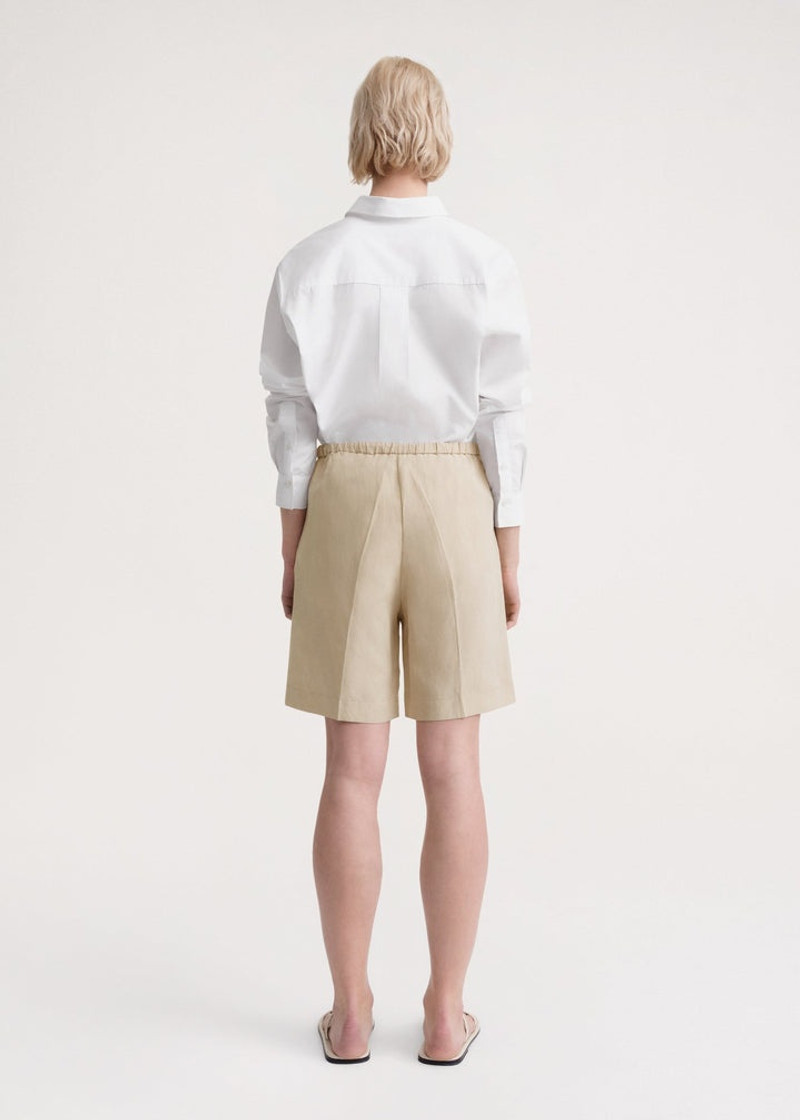 Press-Creased drawstring shorts overcast beige 4