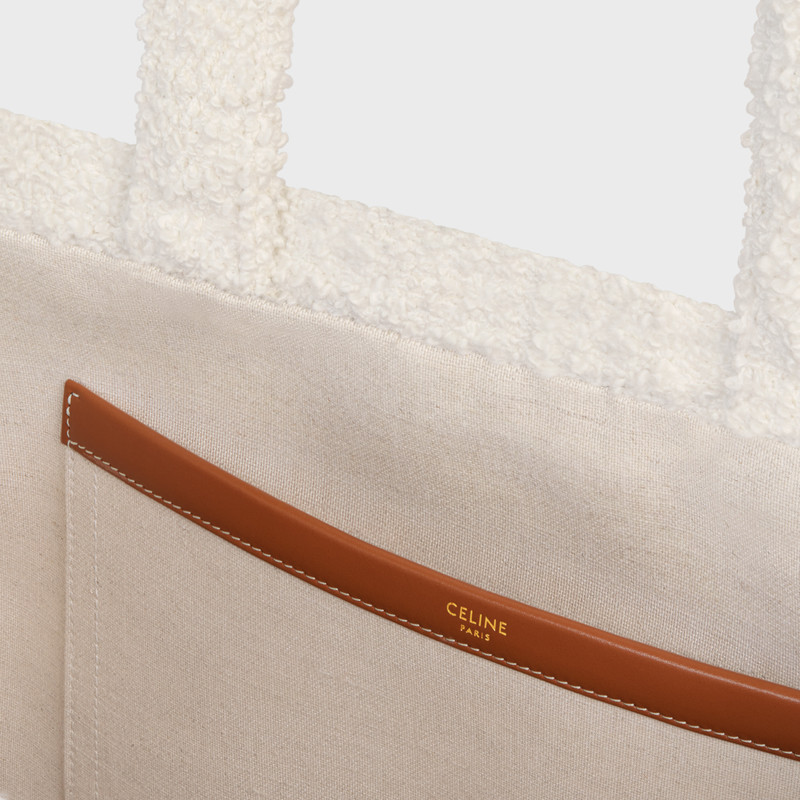 Large Cabas Thais in STRIPED TEXTILE AND CALFSKIN 4