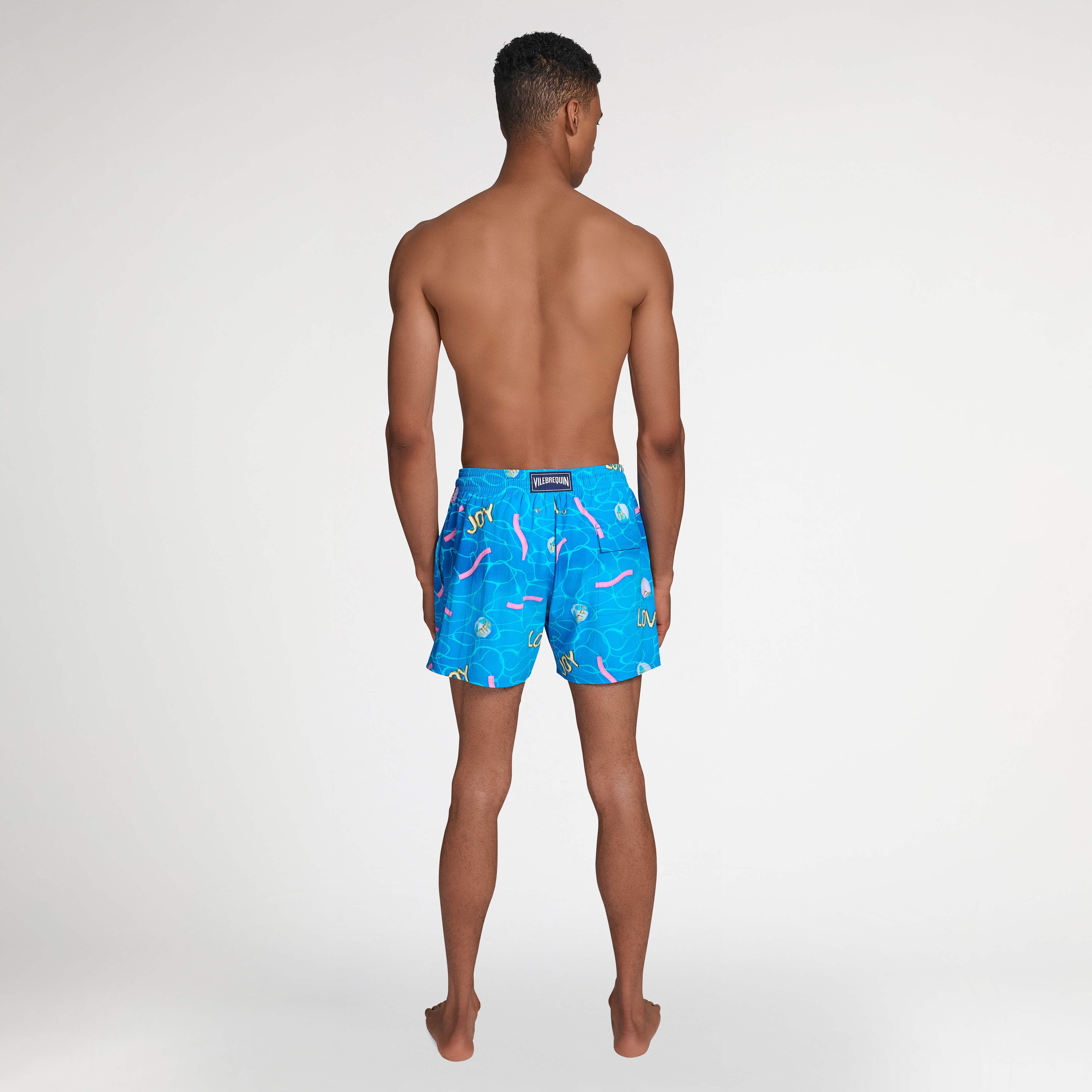 Men Stretch Short Swim Shorts Side Ways - Vilebrequin x Joel Mesler - 4
