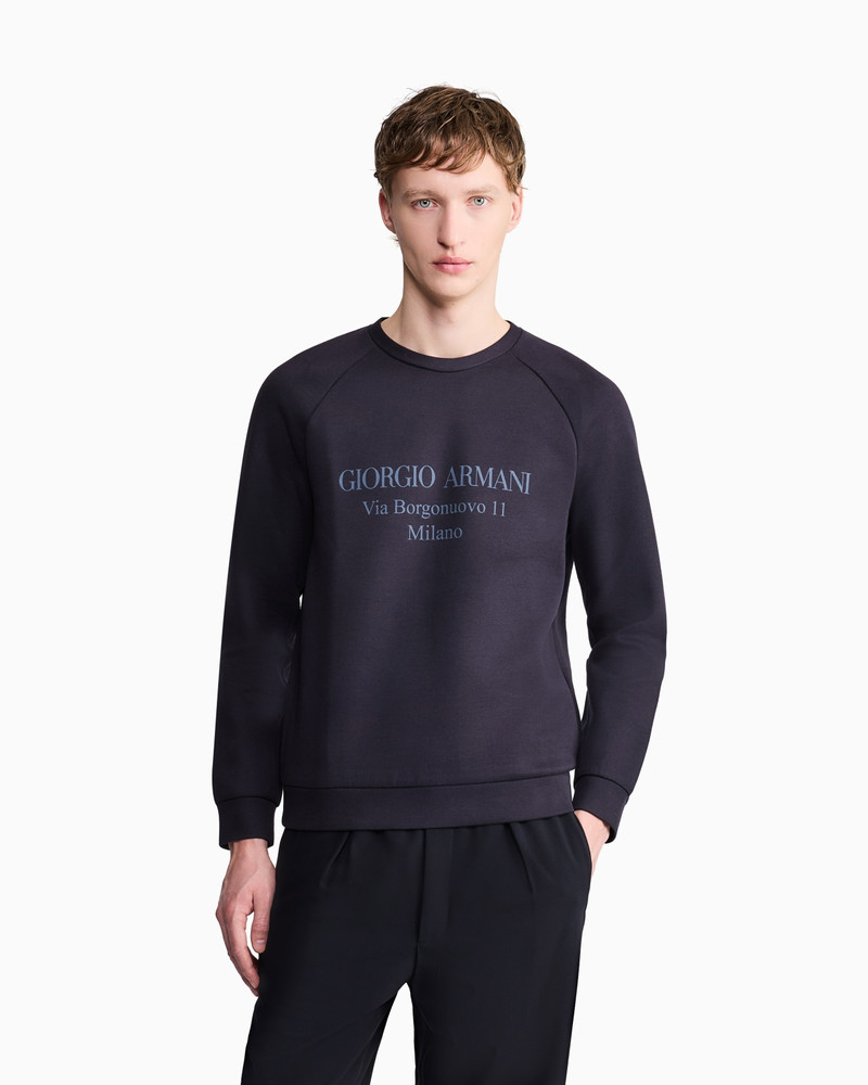 GIORGIO ARMANI Borgonuovo 11 sweatshirt in cotton double jersey outlook