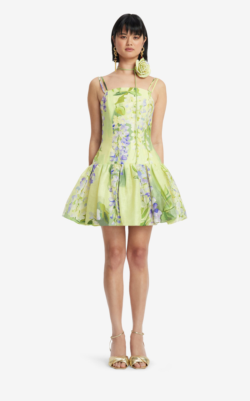 Lorena Printed Linen-Blend Mini Dress yellow 7