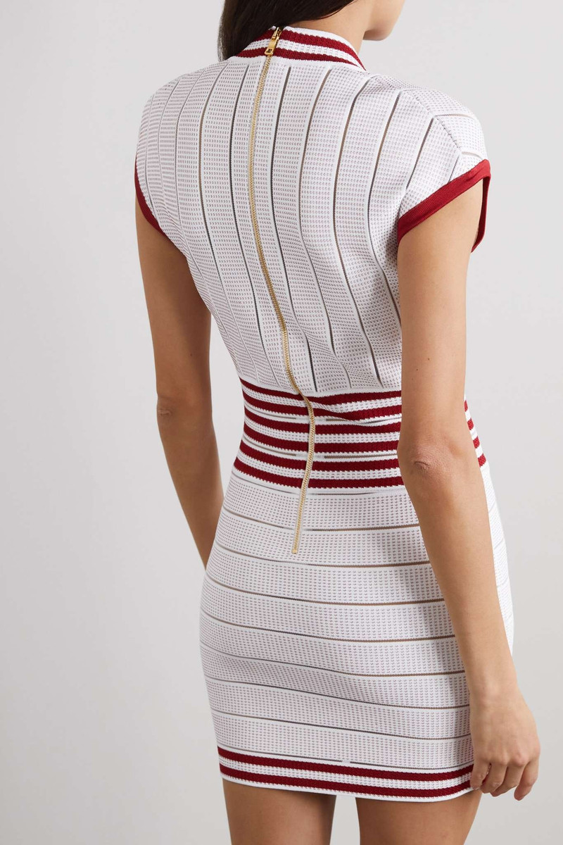 Striped metallic knitted mini dress 3