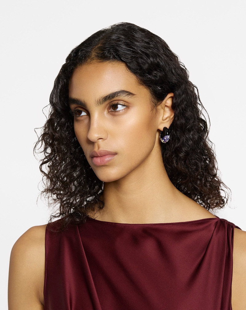 Lanvin FARGO RHINESTONE LARGE HOOP EARRINGS outlook