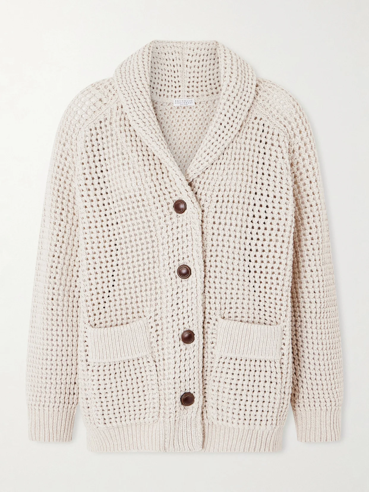 Open-knit Cotton-blend Cardigan - 1