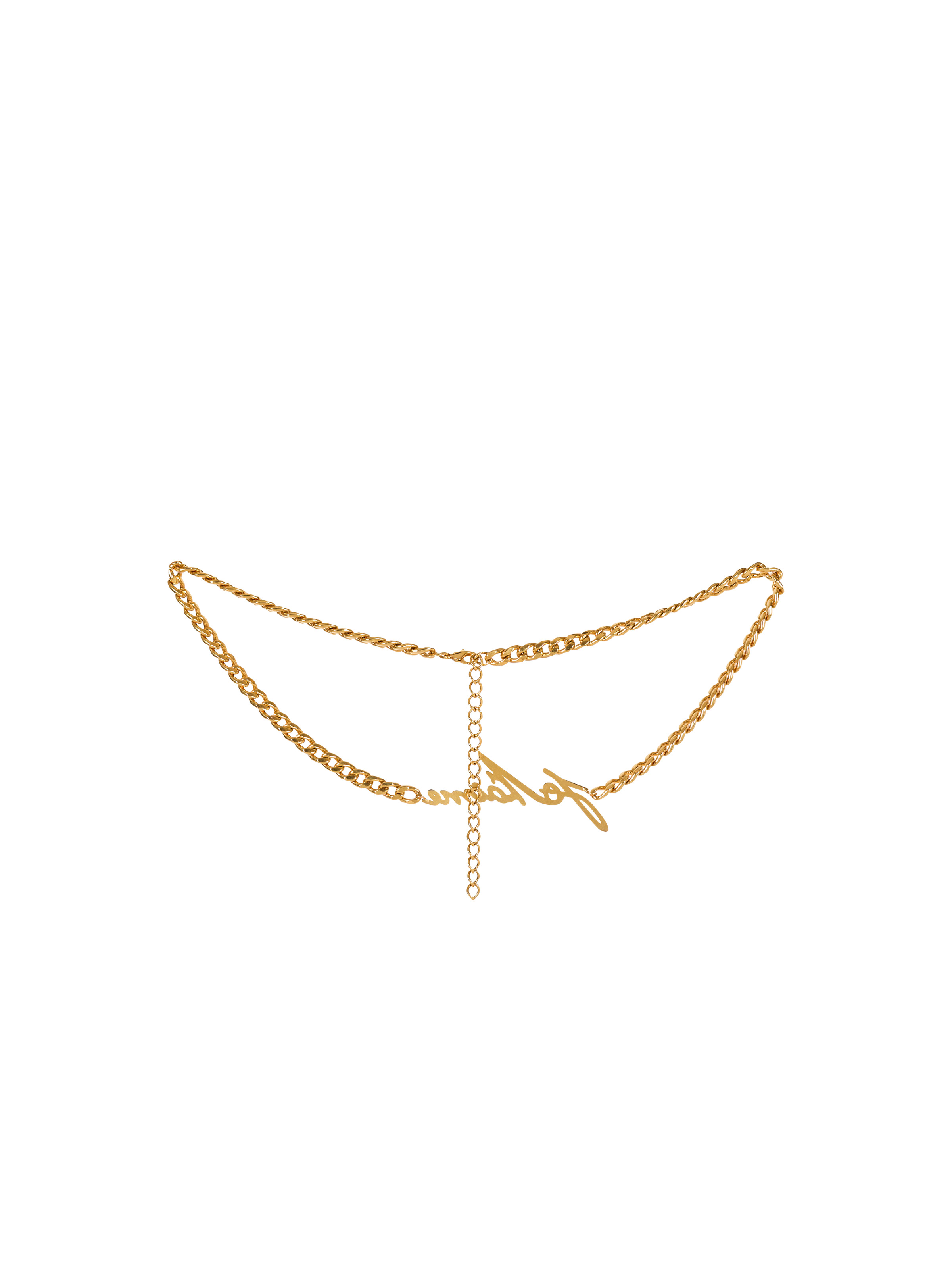 "Je t'aime" brass chain belt - 3