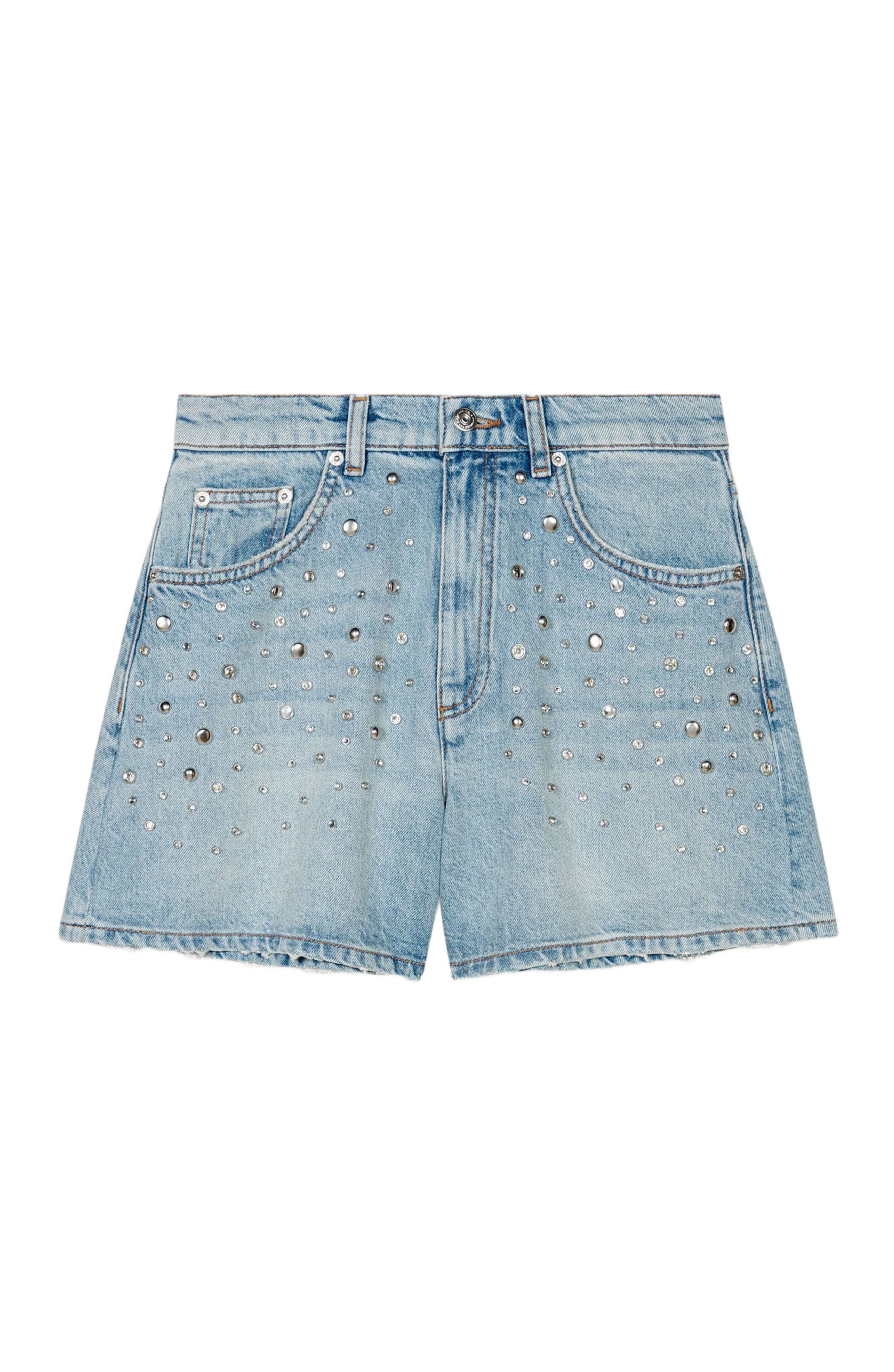 maje Studded denim shorts in Blue at Nordstrom - 7