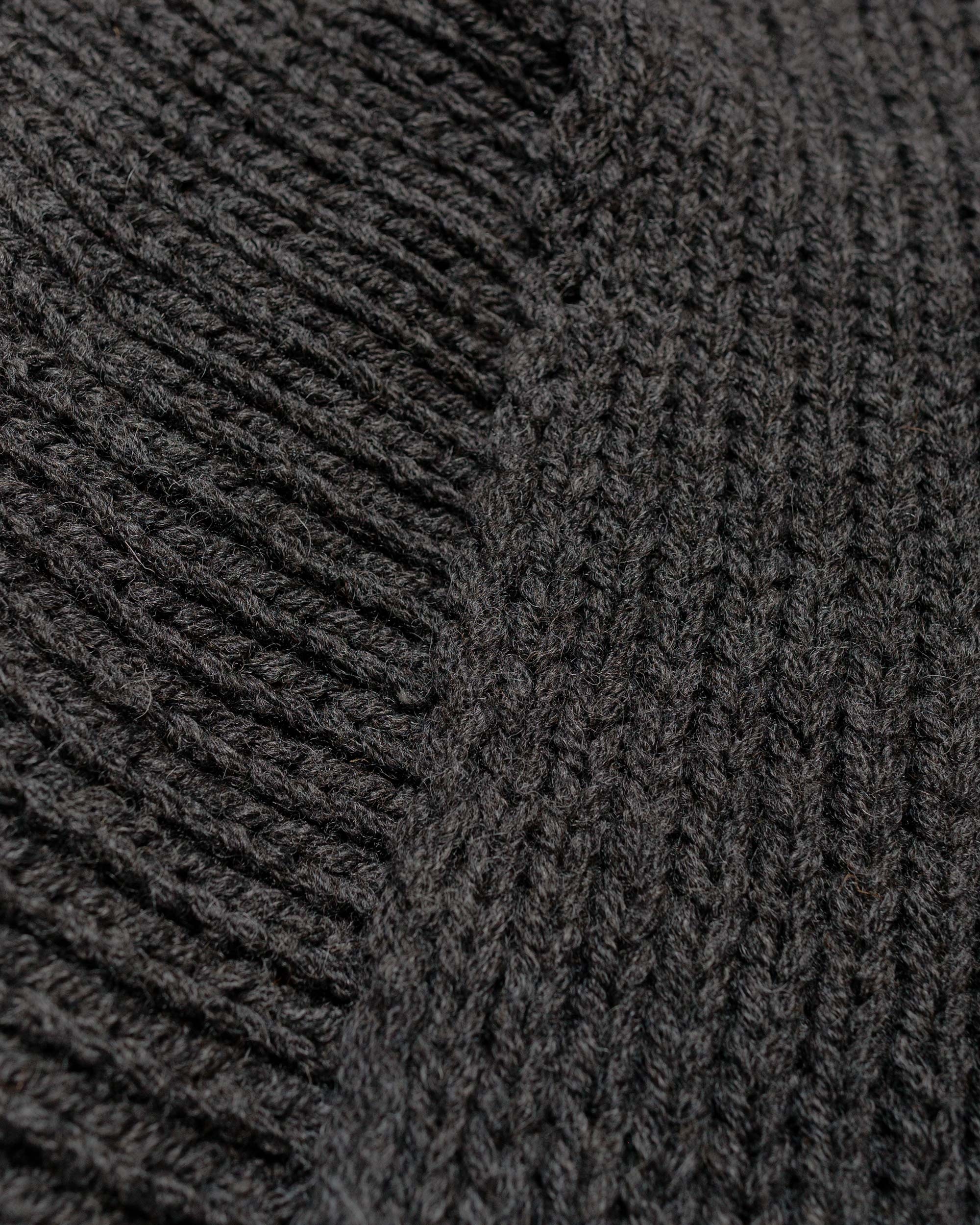MHL Heavy Rib Scarf British Wool Graphite - 2
