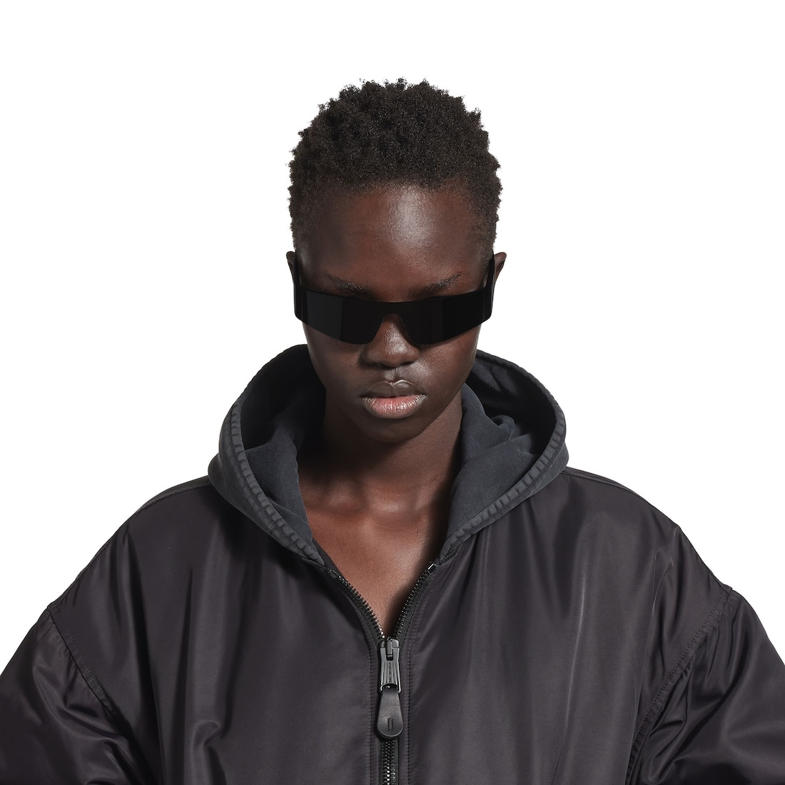 Mono Rectangle Sunglasses in Black - 6