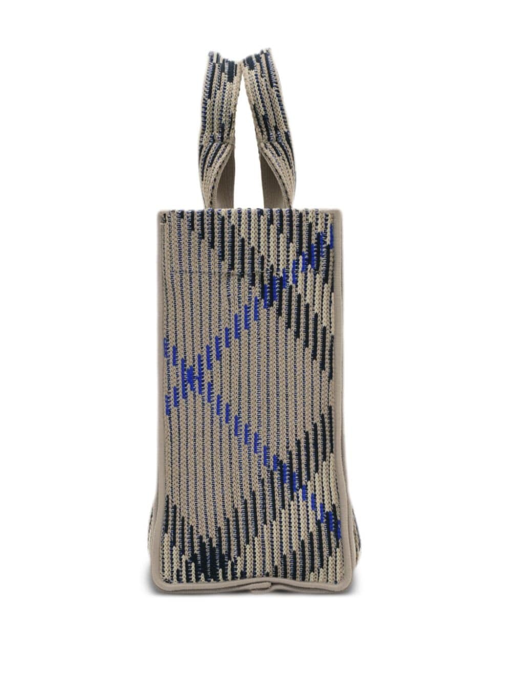 mini check knitted tote bag - 4