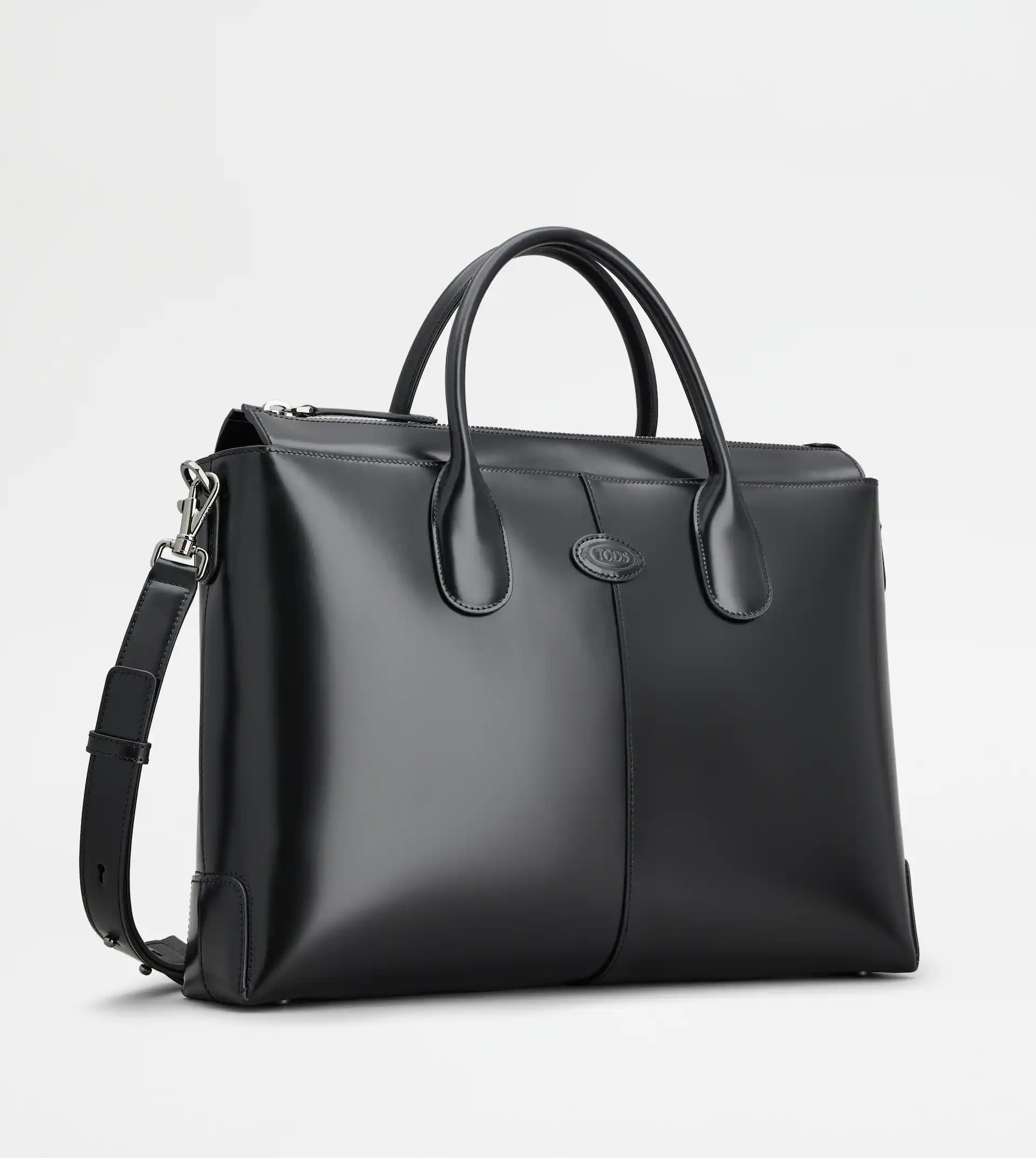 Tod's TOD'S DI BAG BRIEFCASE IN LEATHER MEDIUM - BLACK