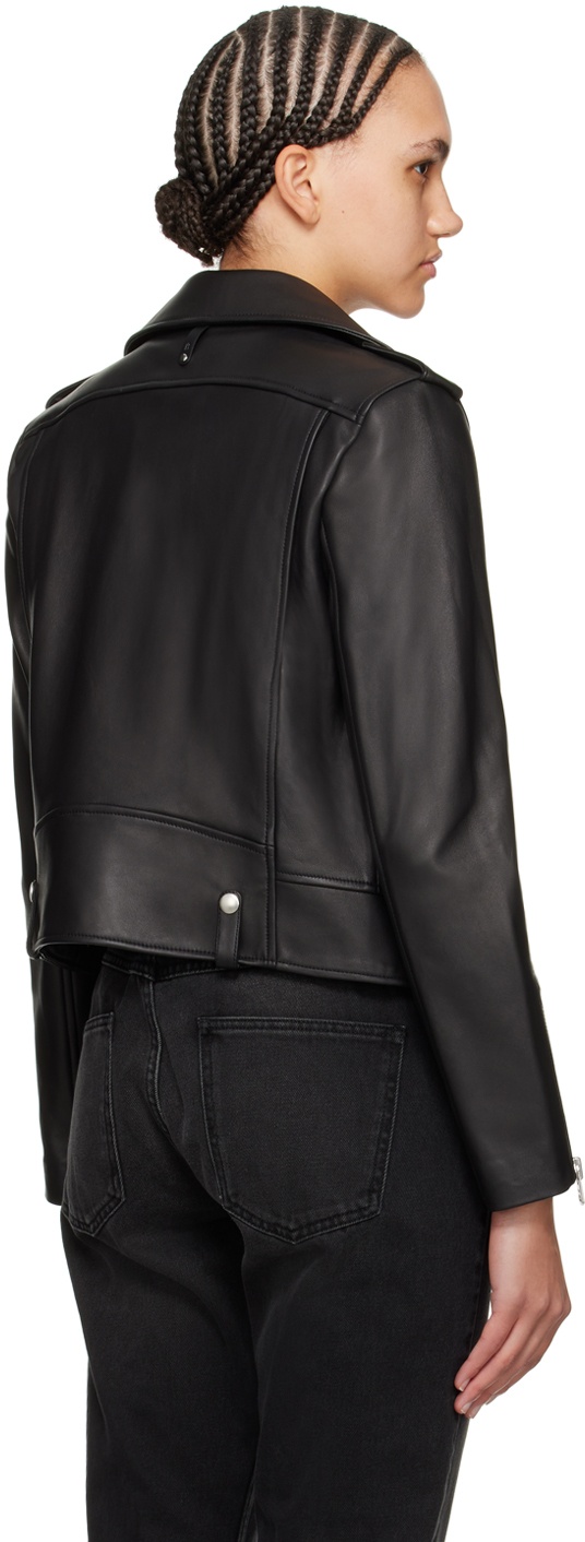 MACKAGE Black Baya Leather Biker Jacket | ssense | REVERSIBLE