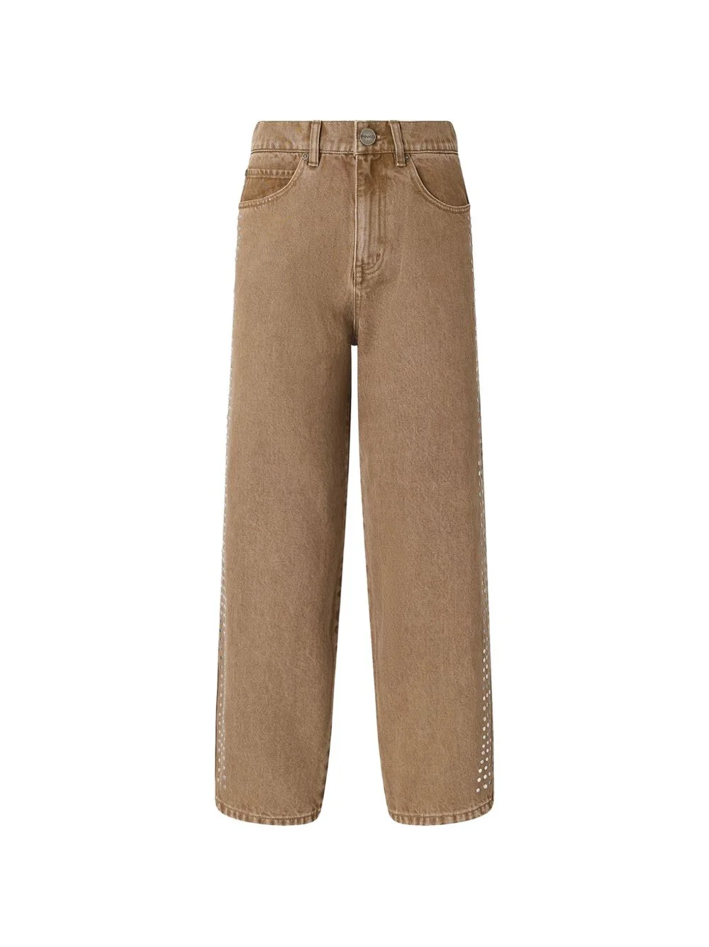 studded wide-leg jeans - 1