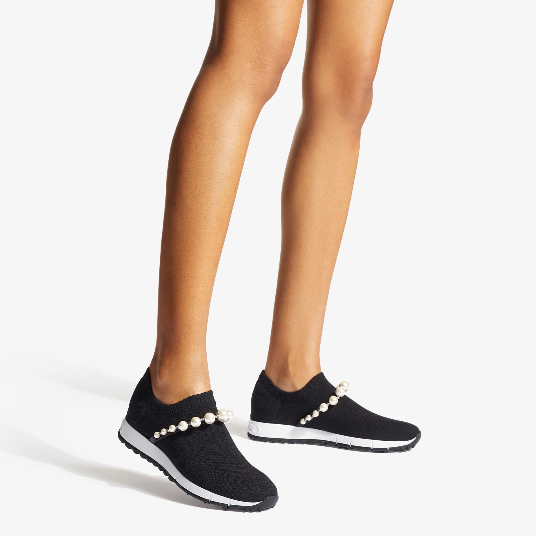 Venice
Black Knit Trainers with Pearls - 2