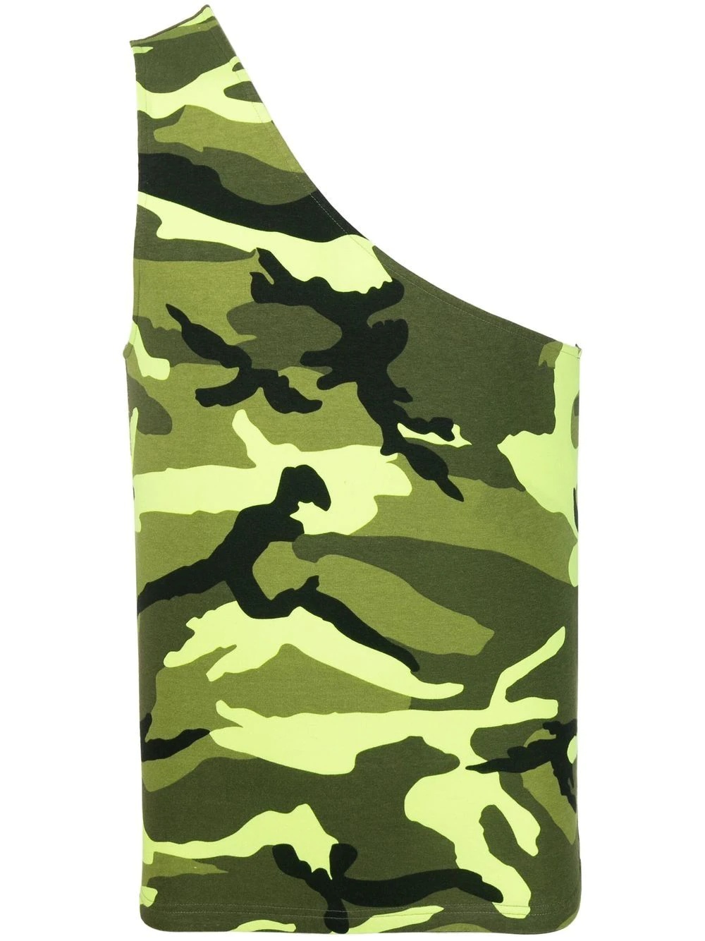 asymmetric camouflage-print tank top - 1