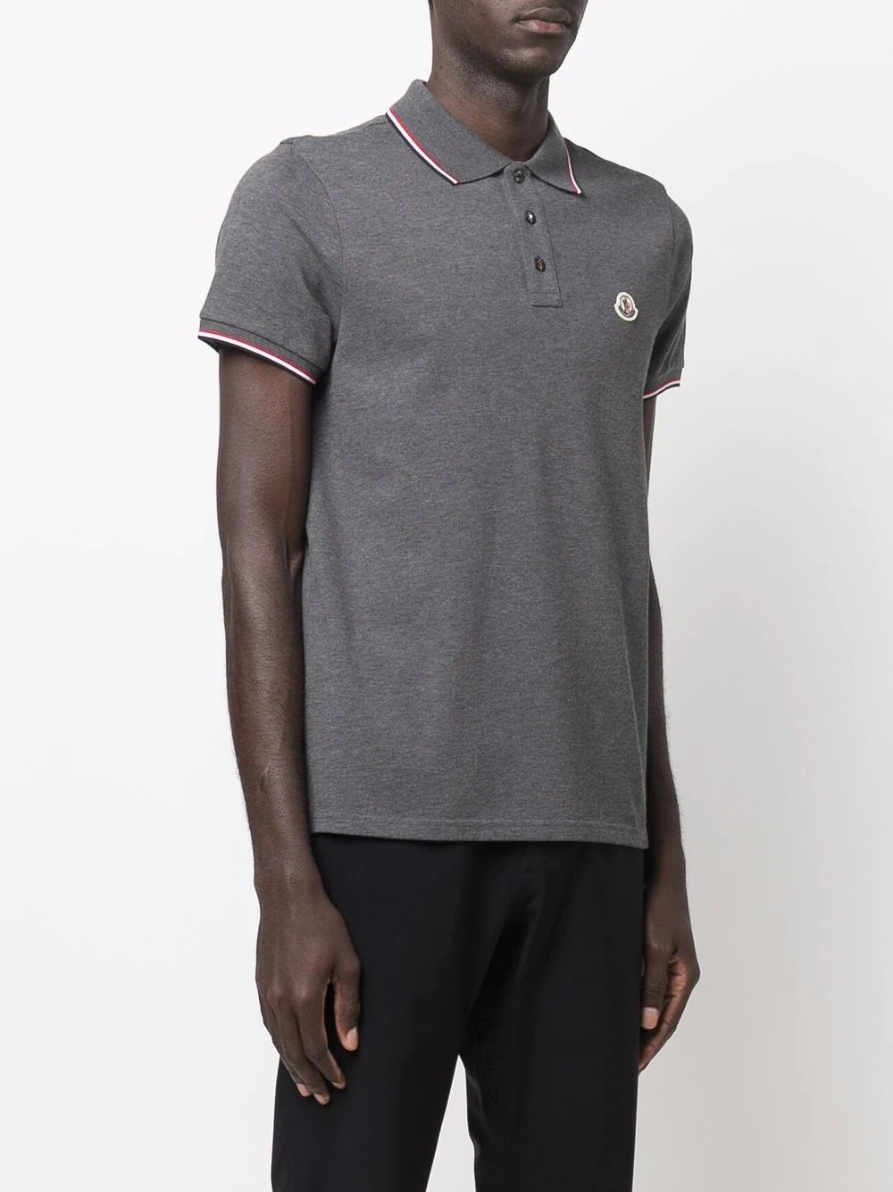 piqué logo-patch polo shirt - 3