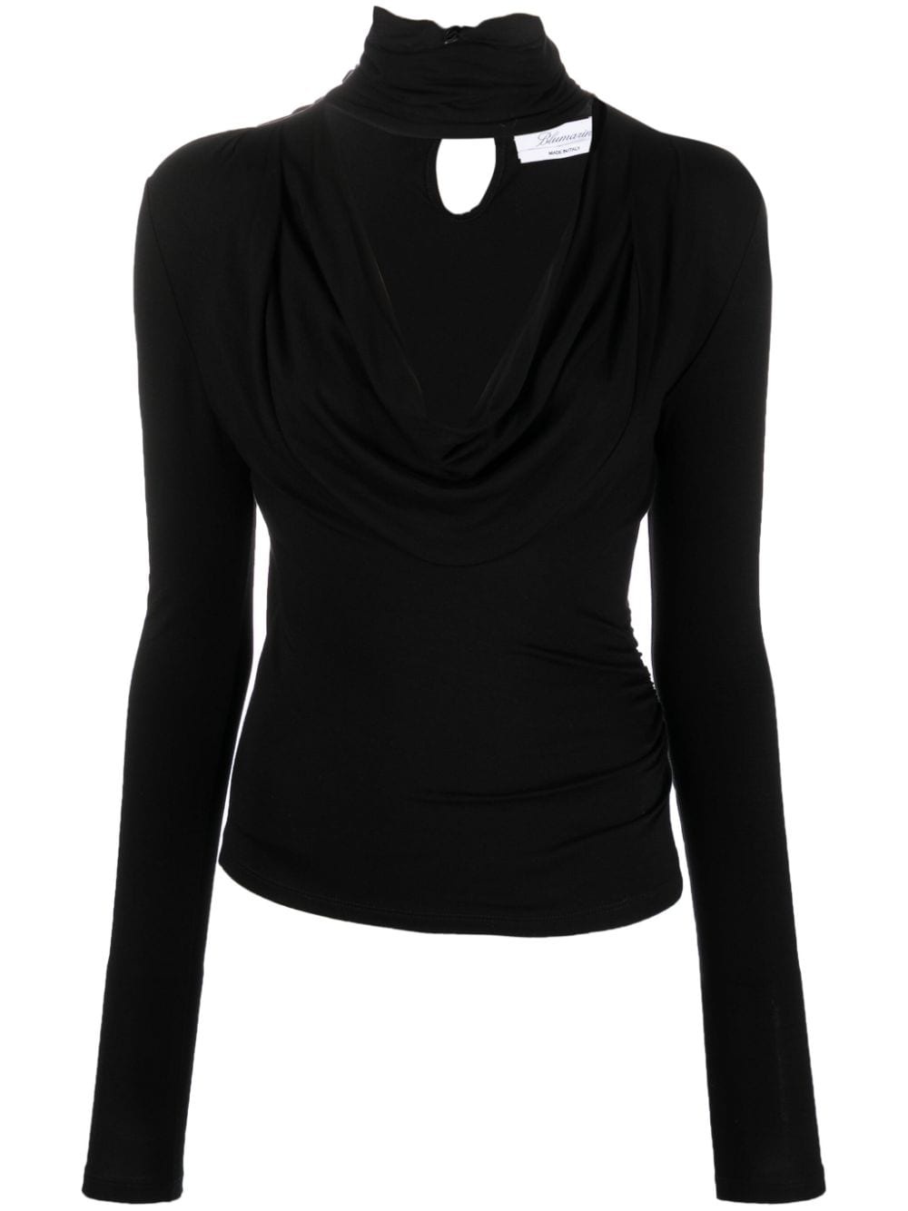 high-neck draped top - 1