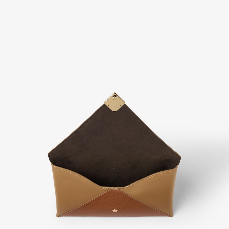 FF Diamonds Pouch Tan-color and light brown leather pouch 3