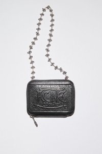 【ACNE STUDIOS】KEYCHAIN POUCH BLACK Black Coin Wallet & Bow Mirror Keychain by Acne Studios on Sale