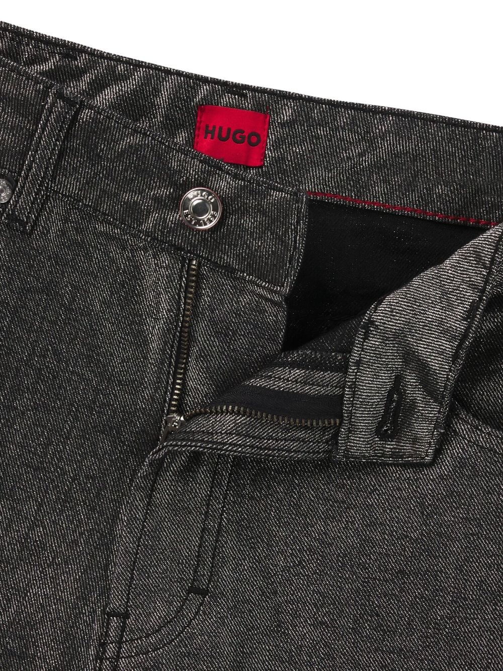 metallic hgh-waisted jeans - 6