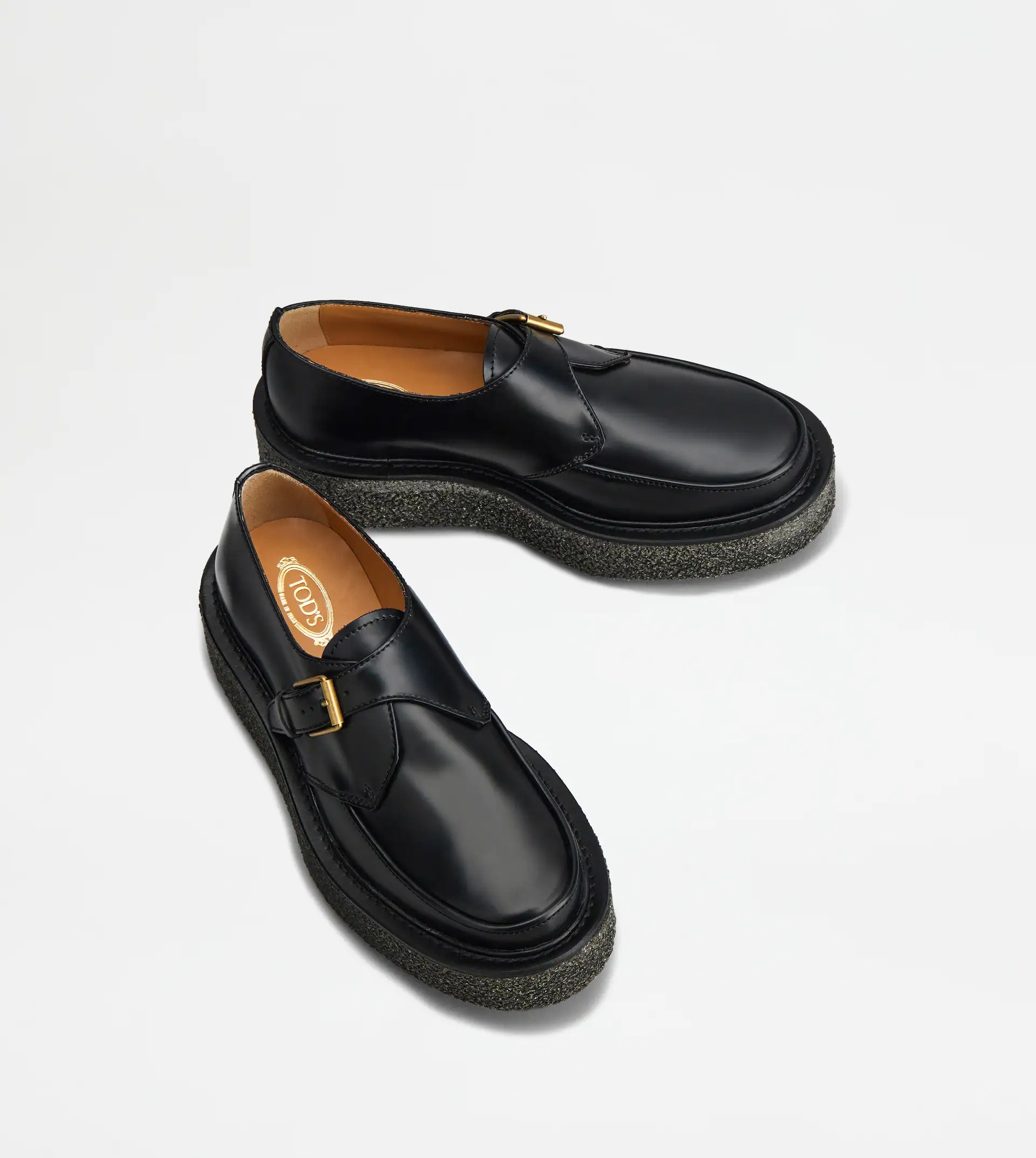 PLATFORM MONKSTRAP IN LEATHER - BLACK - 3