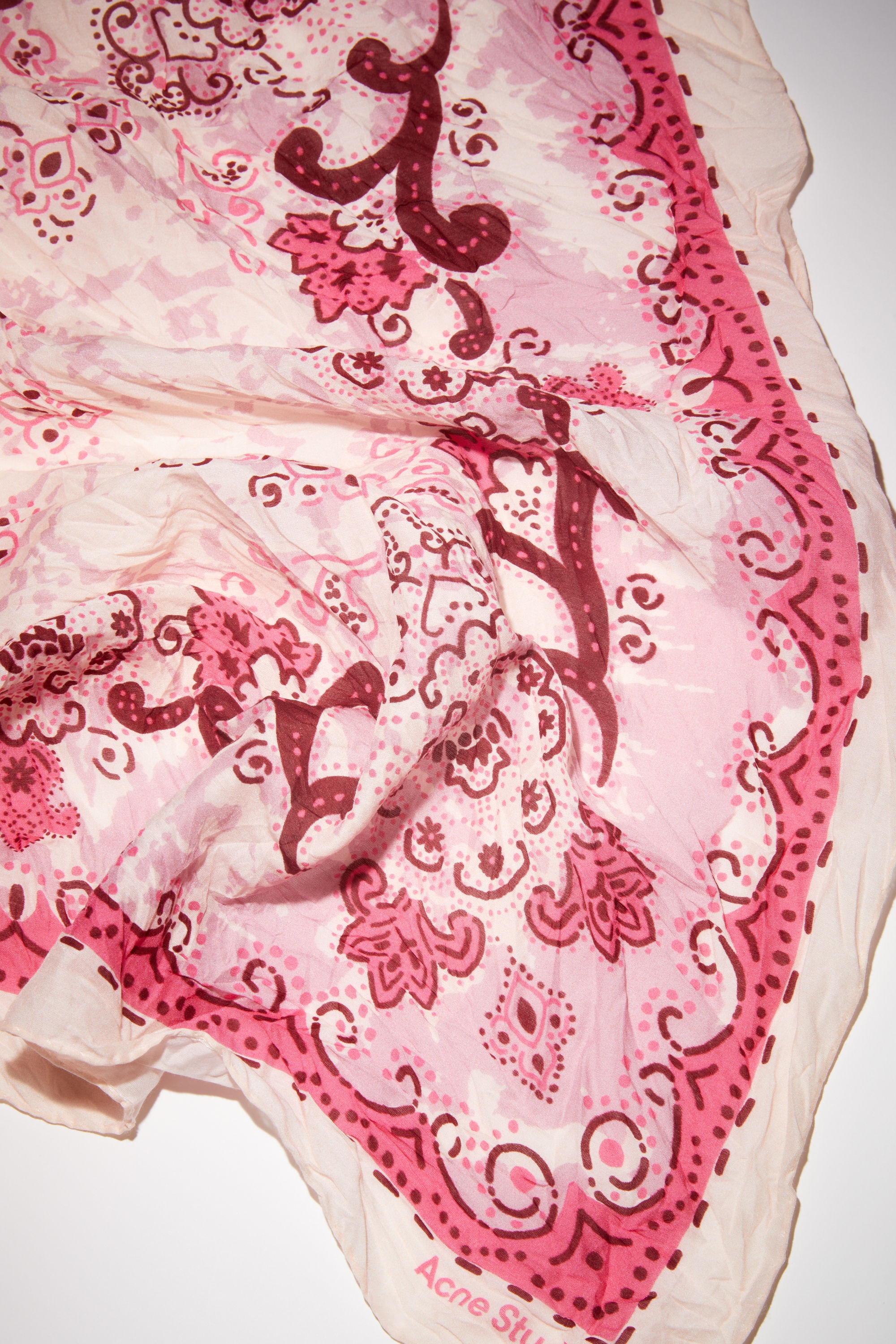 Cotton-silk scarf - Blush pink/bright pink - 4