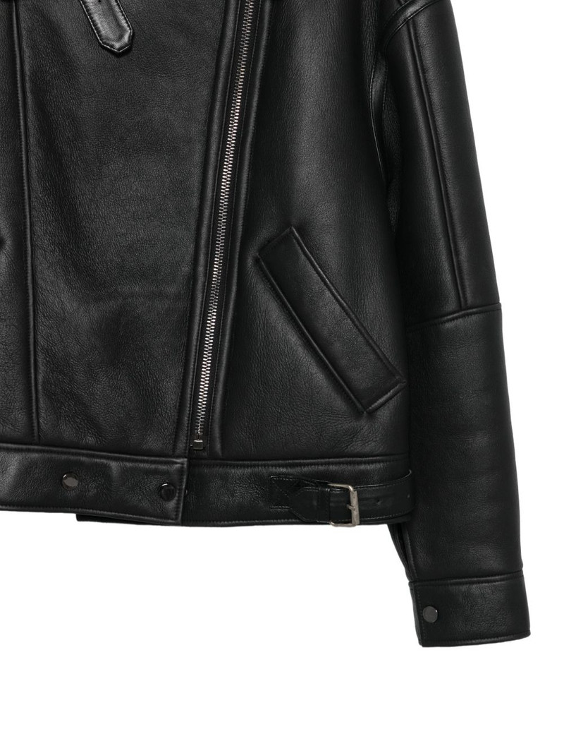 shearling-collared leather jacket 3