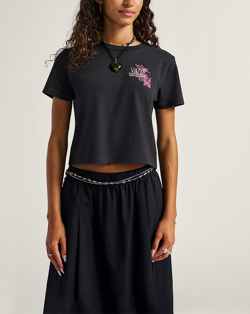 Negative Floral Crop T-Shirt 3