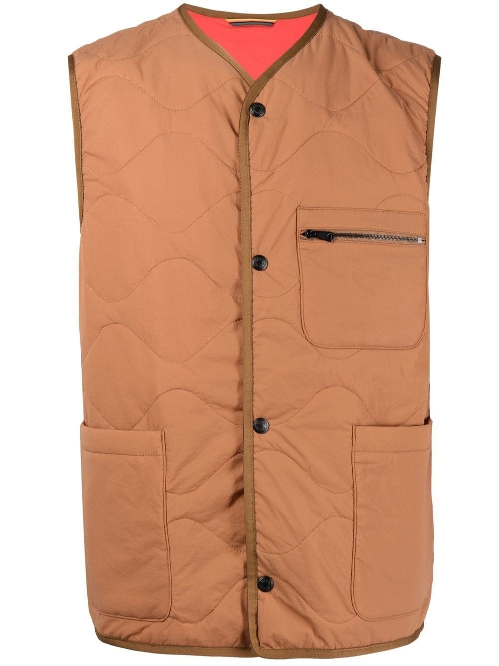 quilted V-neck gilet - 1