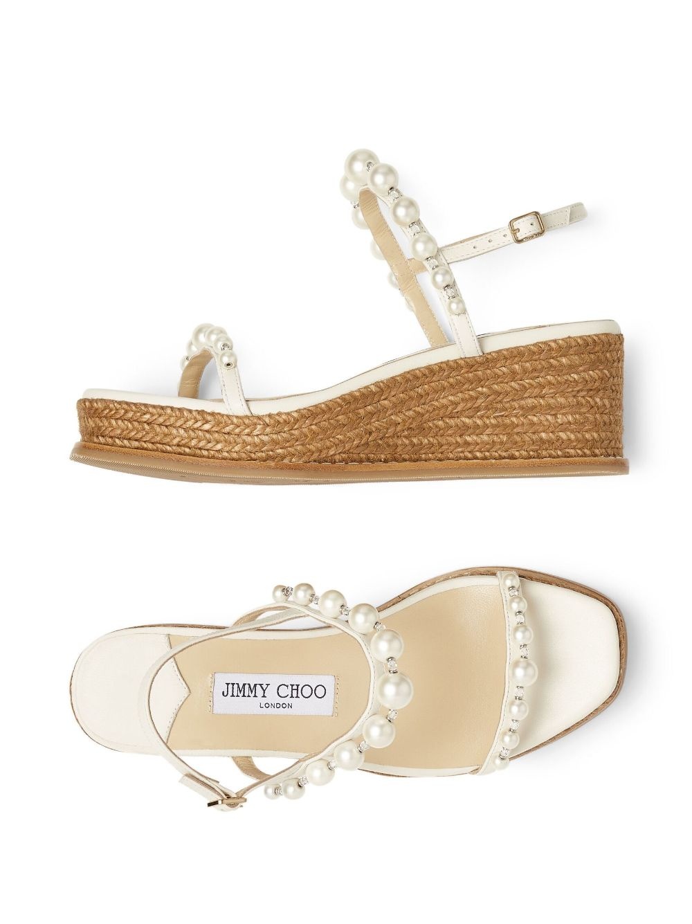 Amatuus pearl-embellished 60mm wedge sandals - 4