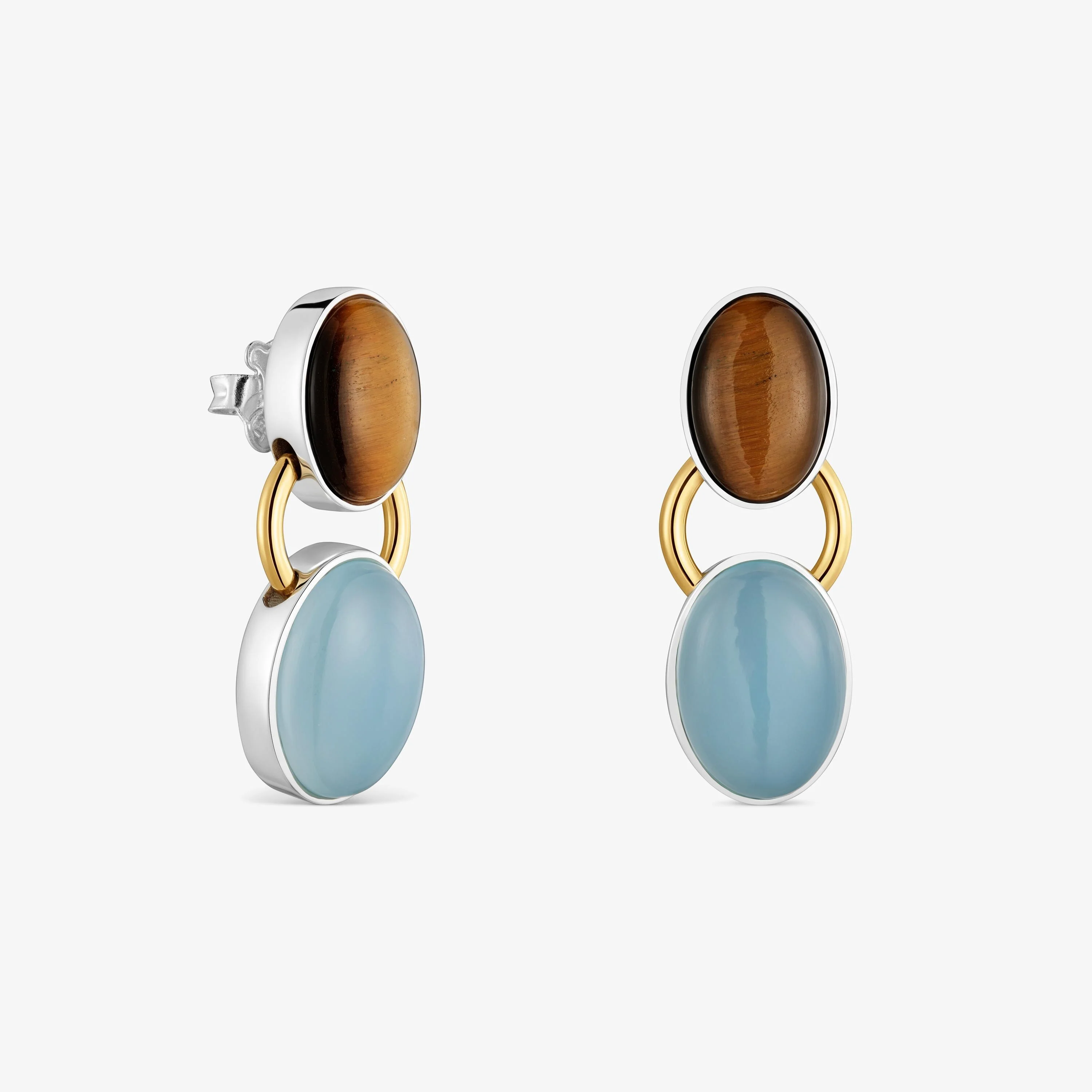 Two-tone Earrings with tiger’s eye TOUS Gem Power - 1