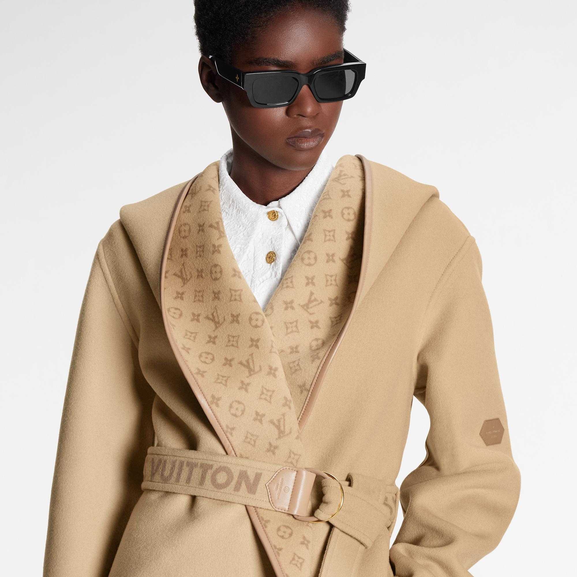 Signature Double Face Hooded Wrap Coat - 4