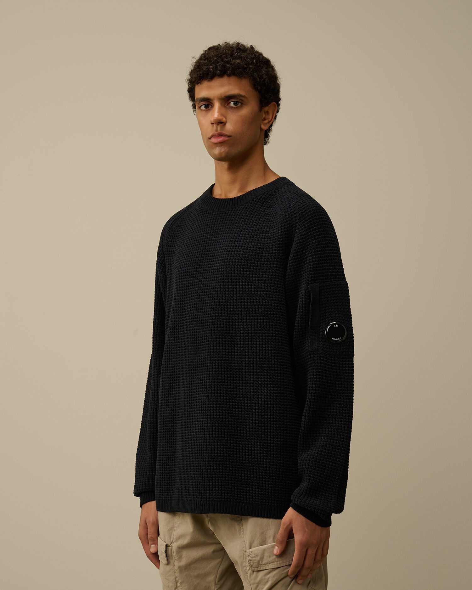 Cotton Chenille Crewneck Waffle Knit - 2