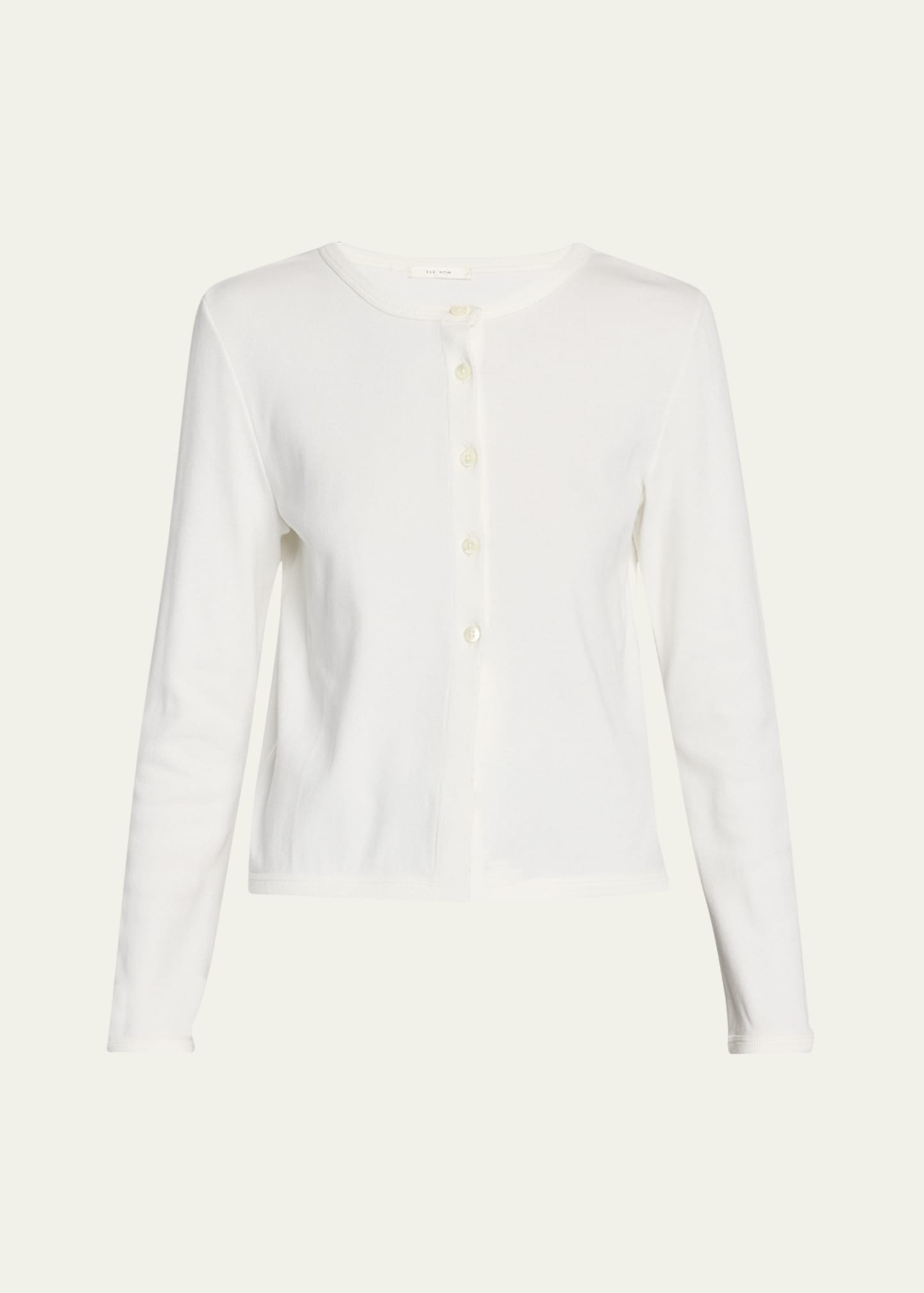 Gretas Cotton Crewneck Cardigan - 1