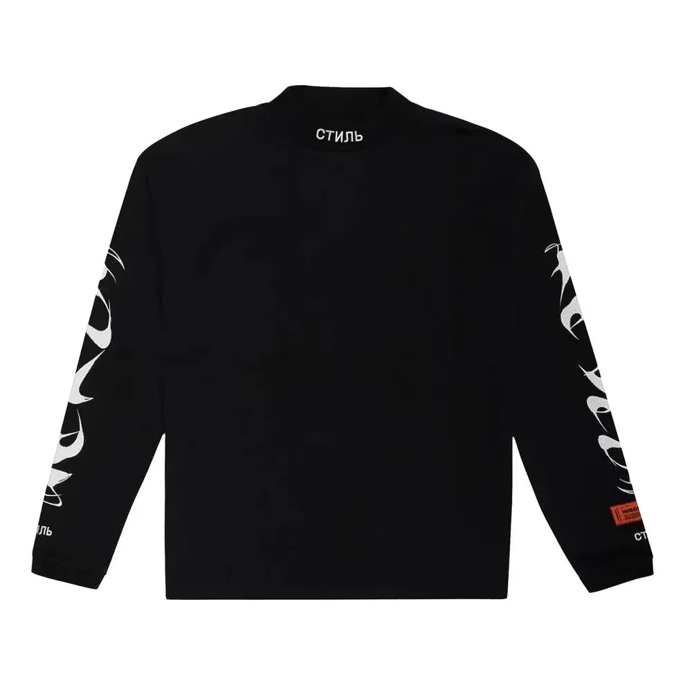 HERON PRESTON HP Brush Long-Sleeve Turtleneck T-shirt 'Black White' HMAB017F21JER001-1001 - 1