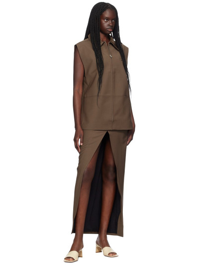 AYA MUSE Brown Castor Maxi Skirt outlook