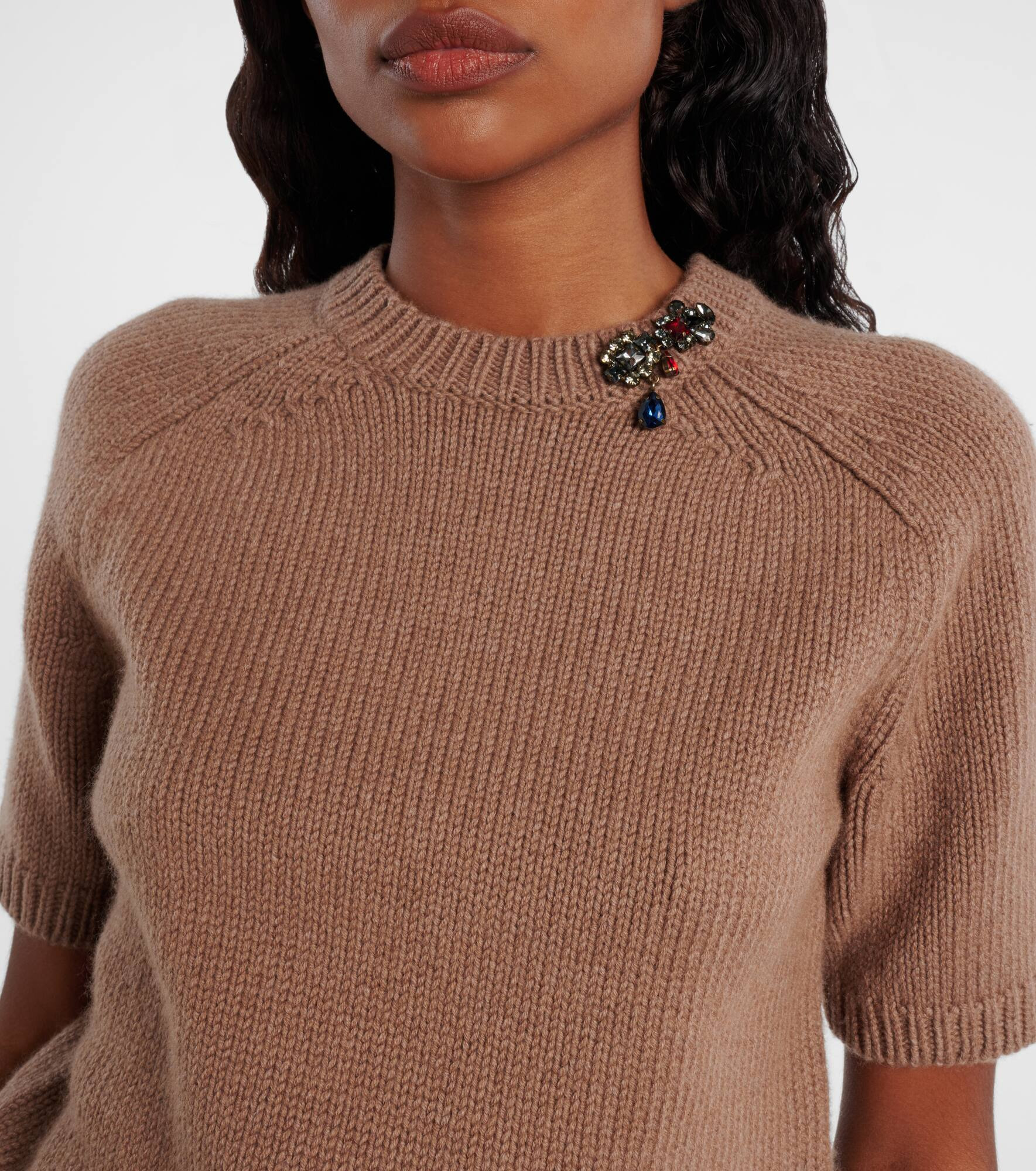 Knitted wool and cashmere top - 4