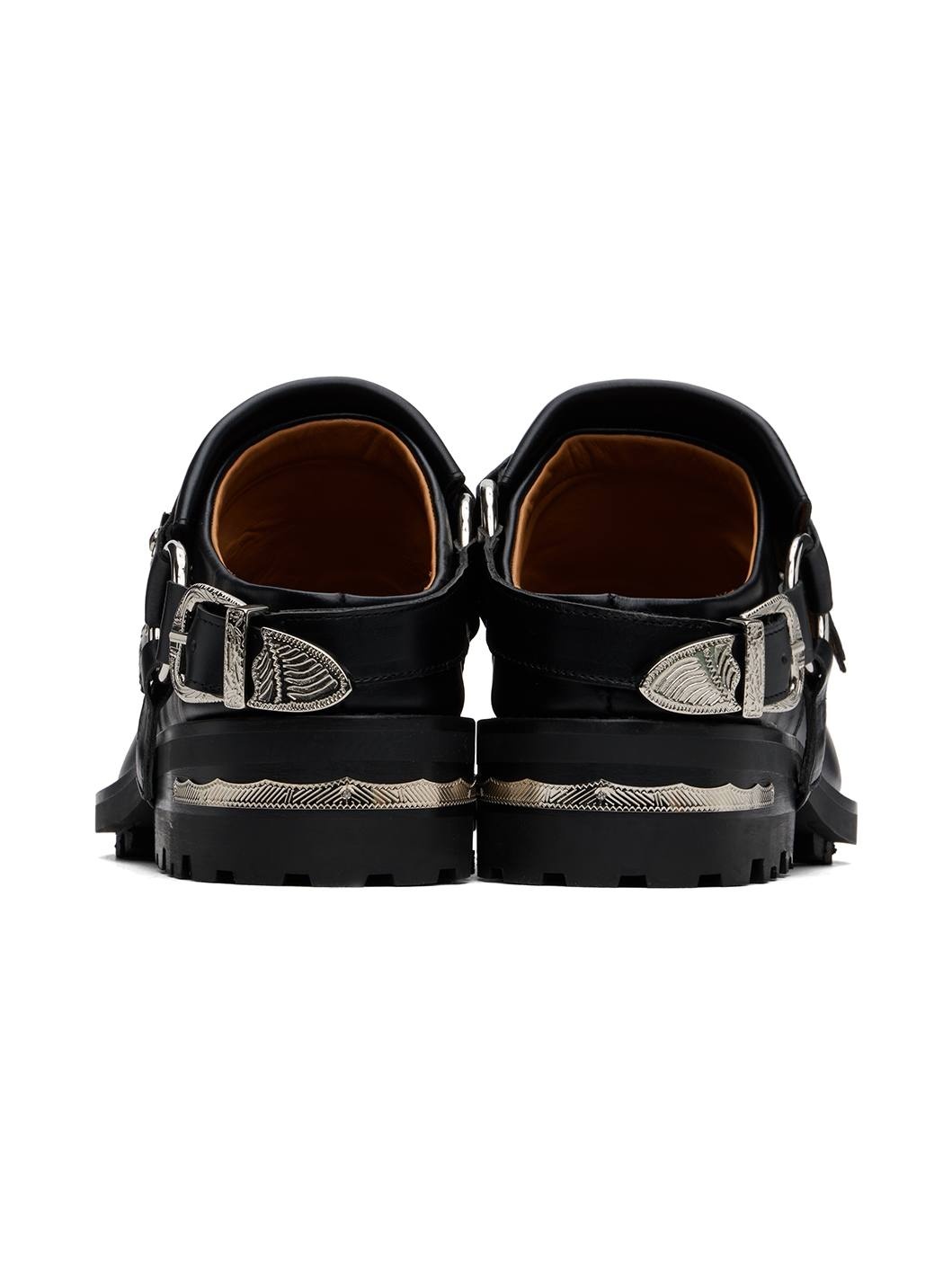 Black Leather Slip-on Loafers - 2