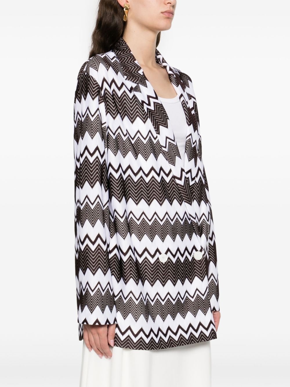 zigzag-motif blazer - 3