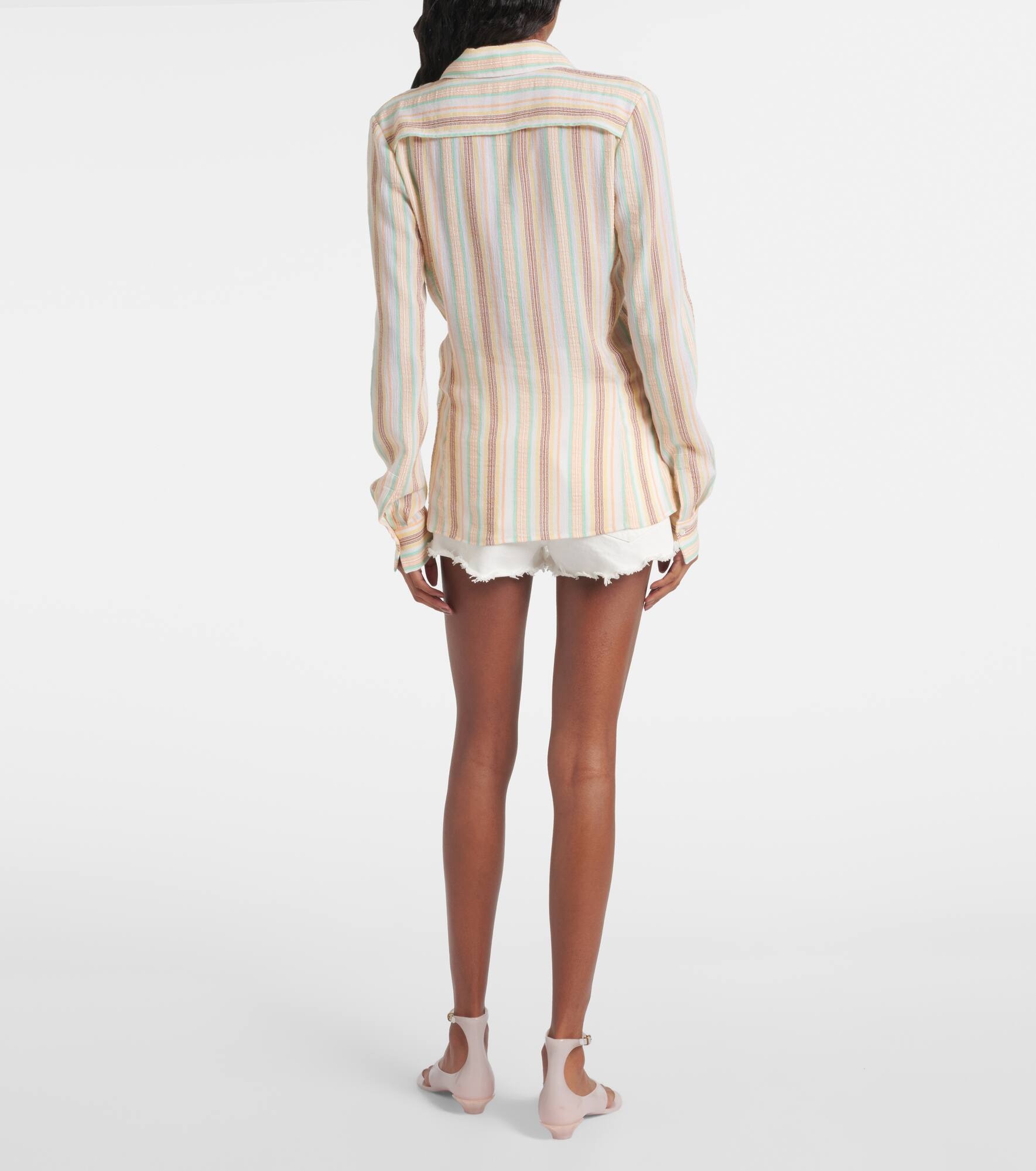 Striped cotton crêpon shirt - 3