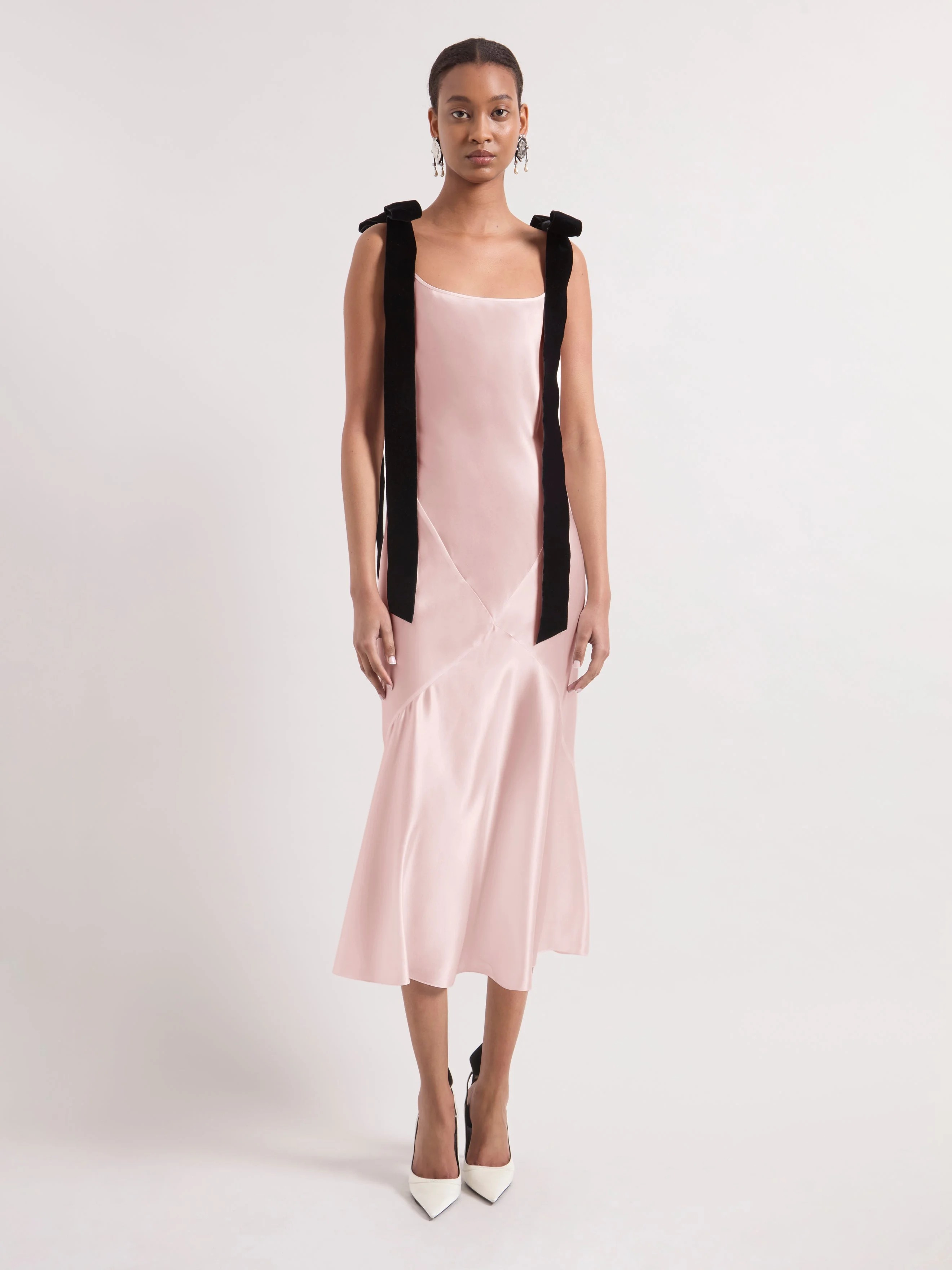 Pink Mermaid Satin Dress - 1