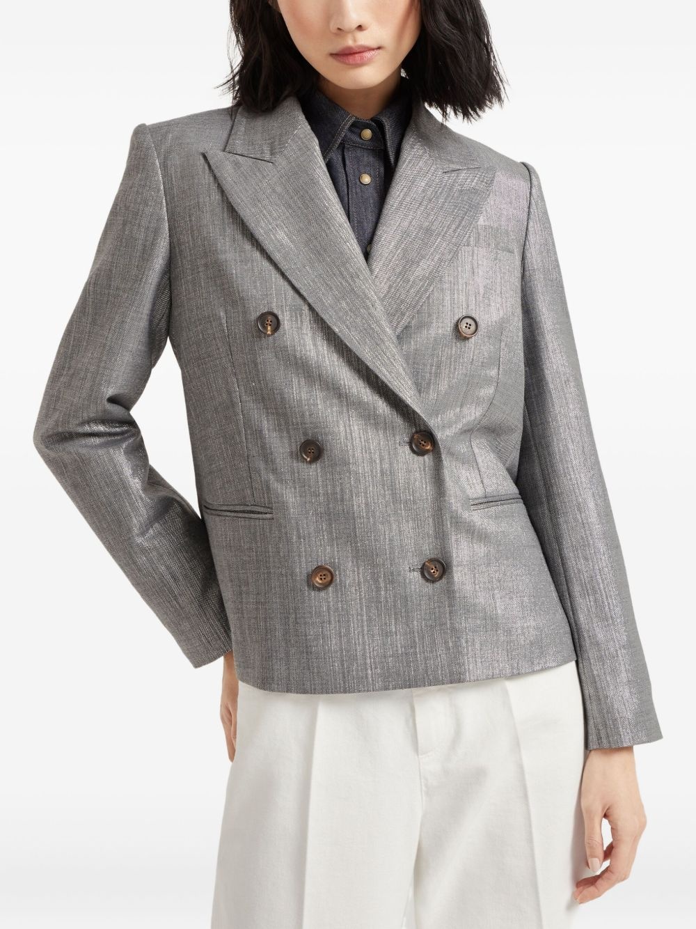 lamé-effect blazer - 3