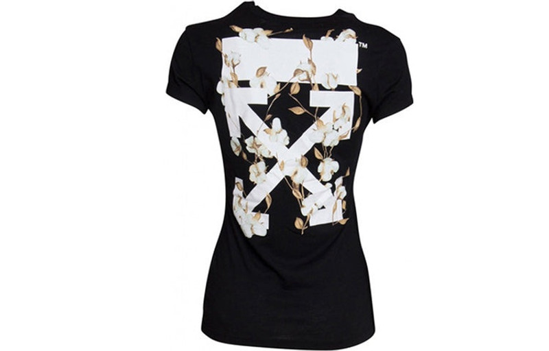 Off-White (WMNS) Off-White Cotton Arrows Sketch Print Short Sleeve OWAA040R19B980431001 outlook
