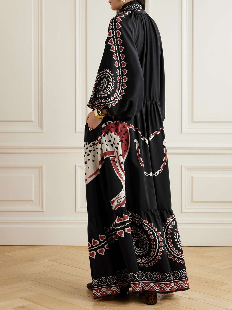 Athena pussy-bow tiered printed silk maxi dress 3