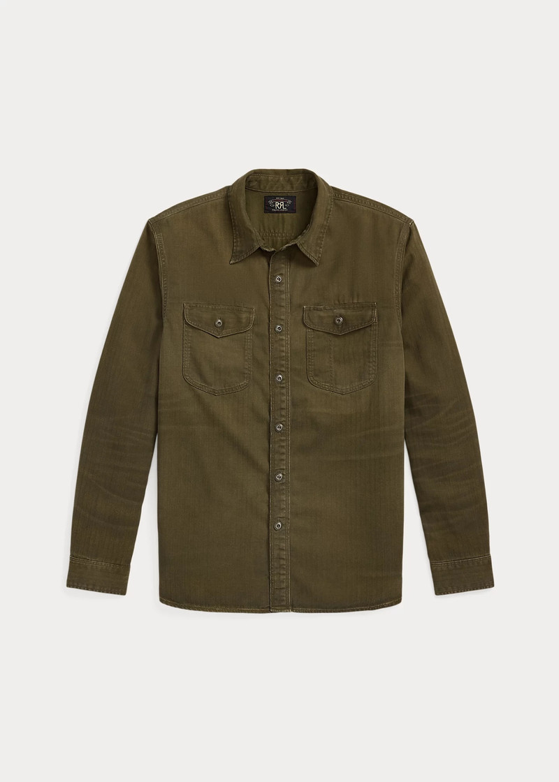 Garment-Dyed Herringbone Twill Workshirt 1