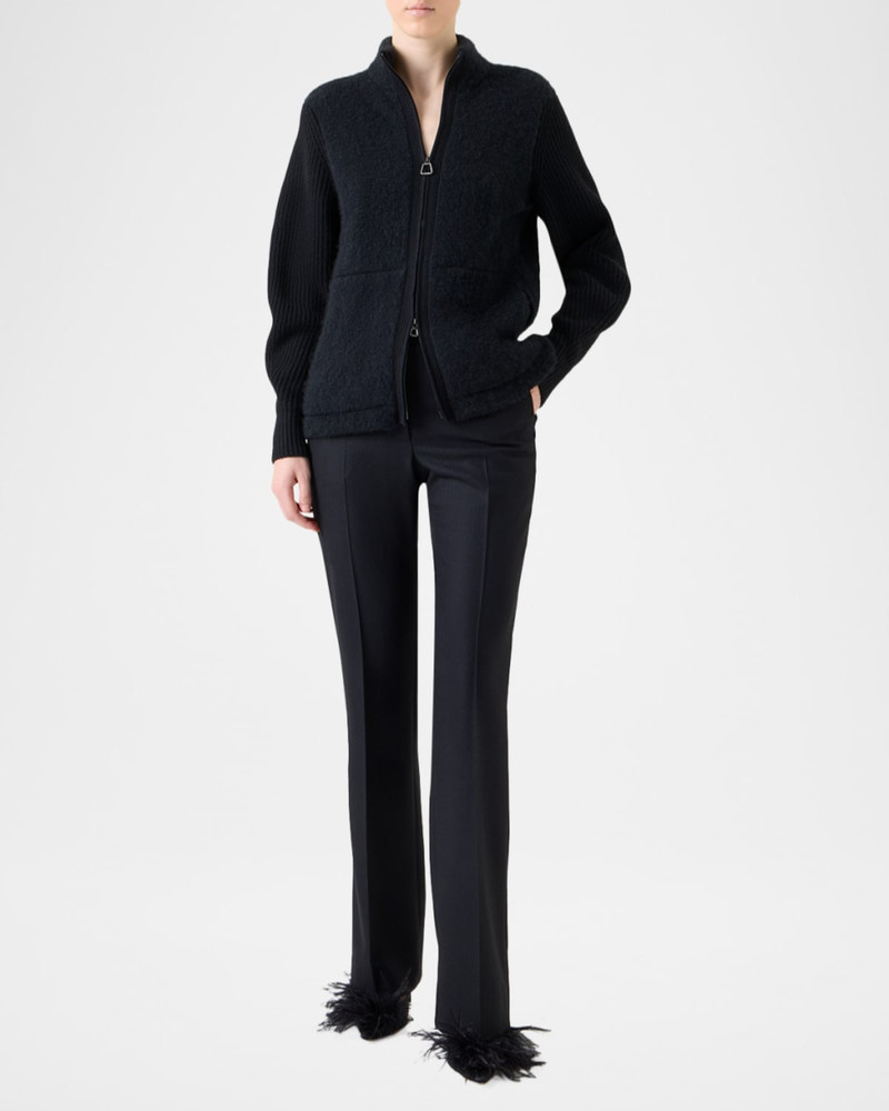 AKRIS Cashmere-Silk Boucle Zip Cardigan outlook