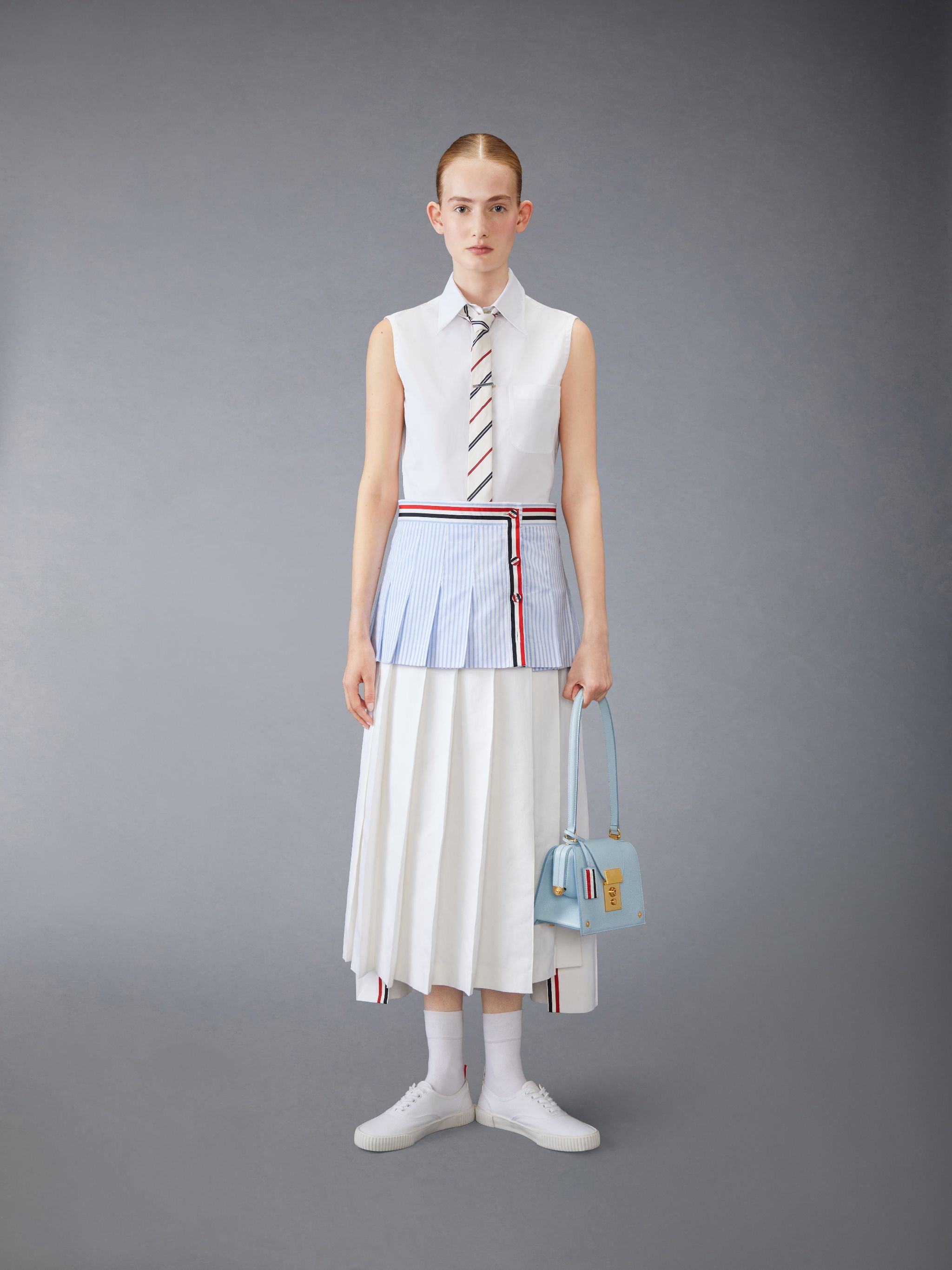 MADRAS COTTON MINI PLEATED WRAP SKIRT - 4