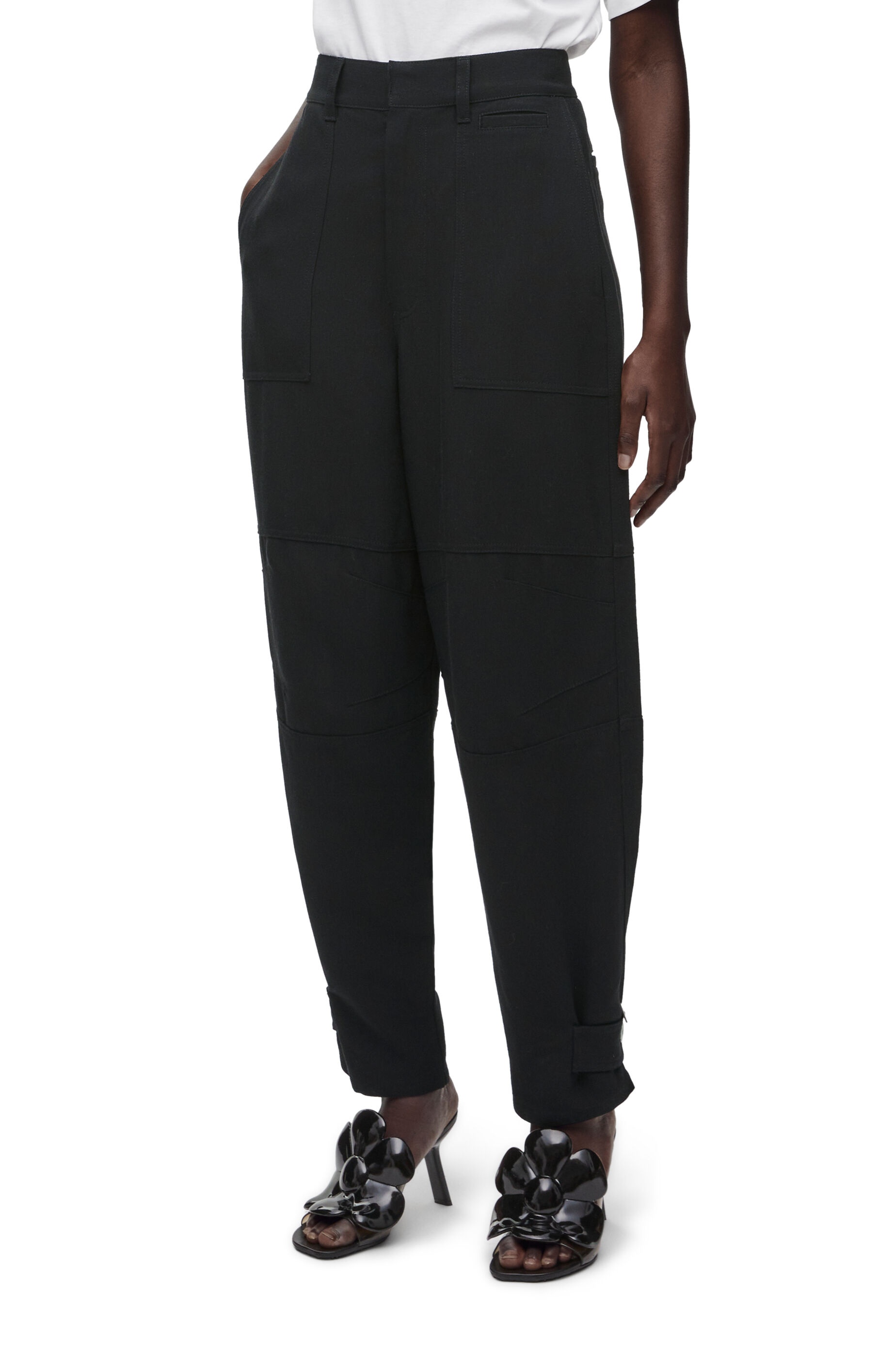 Cargo trousers in viscose and linen - 3