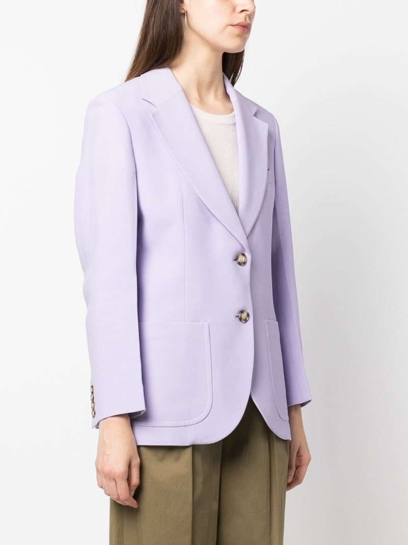 notched-lapels single-breasted blazer - 3