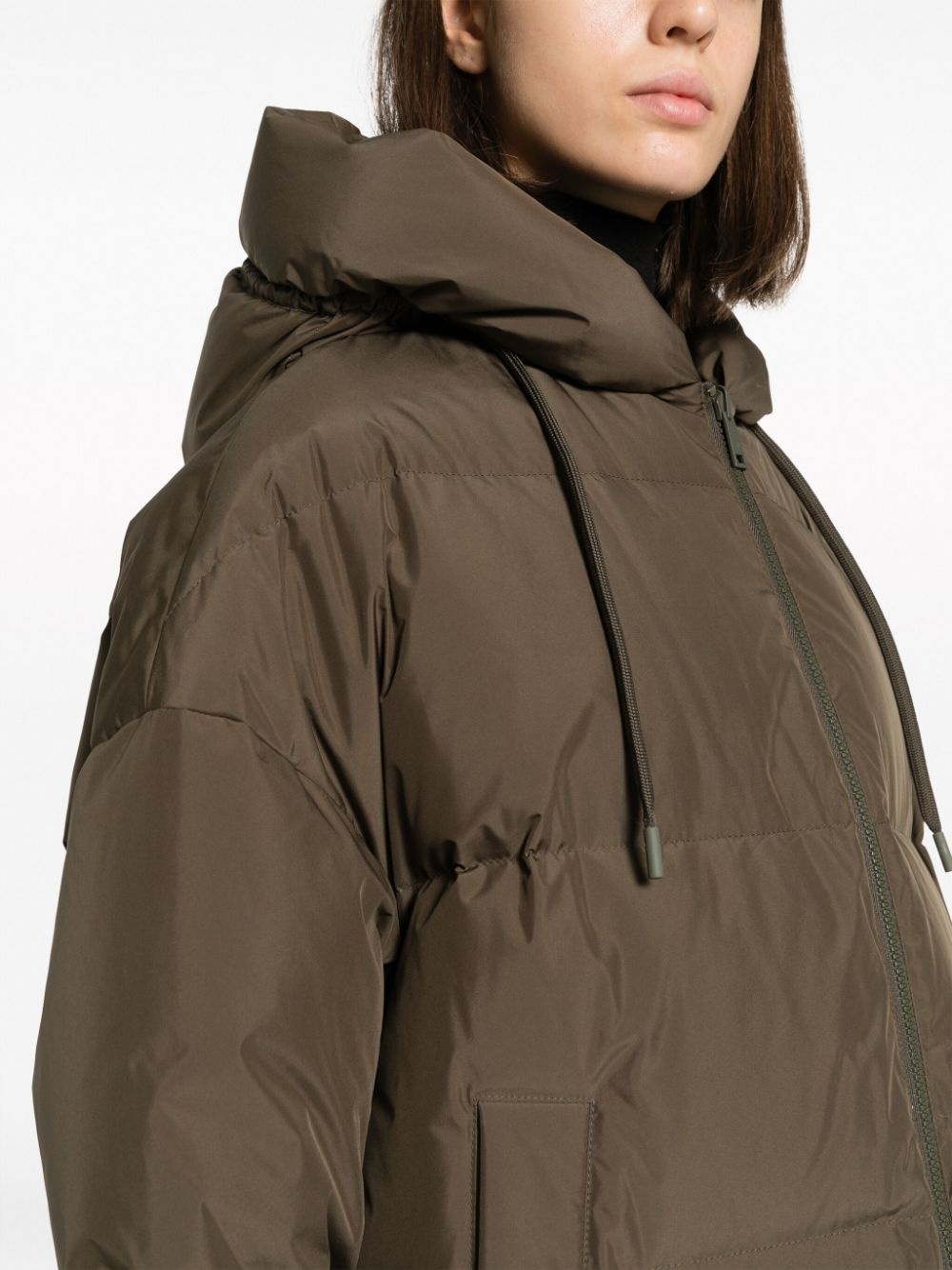 hooded feather-padded coat - 5
