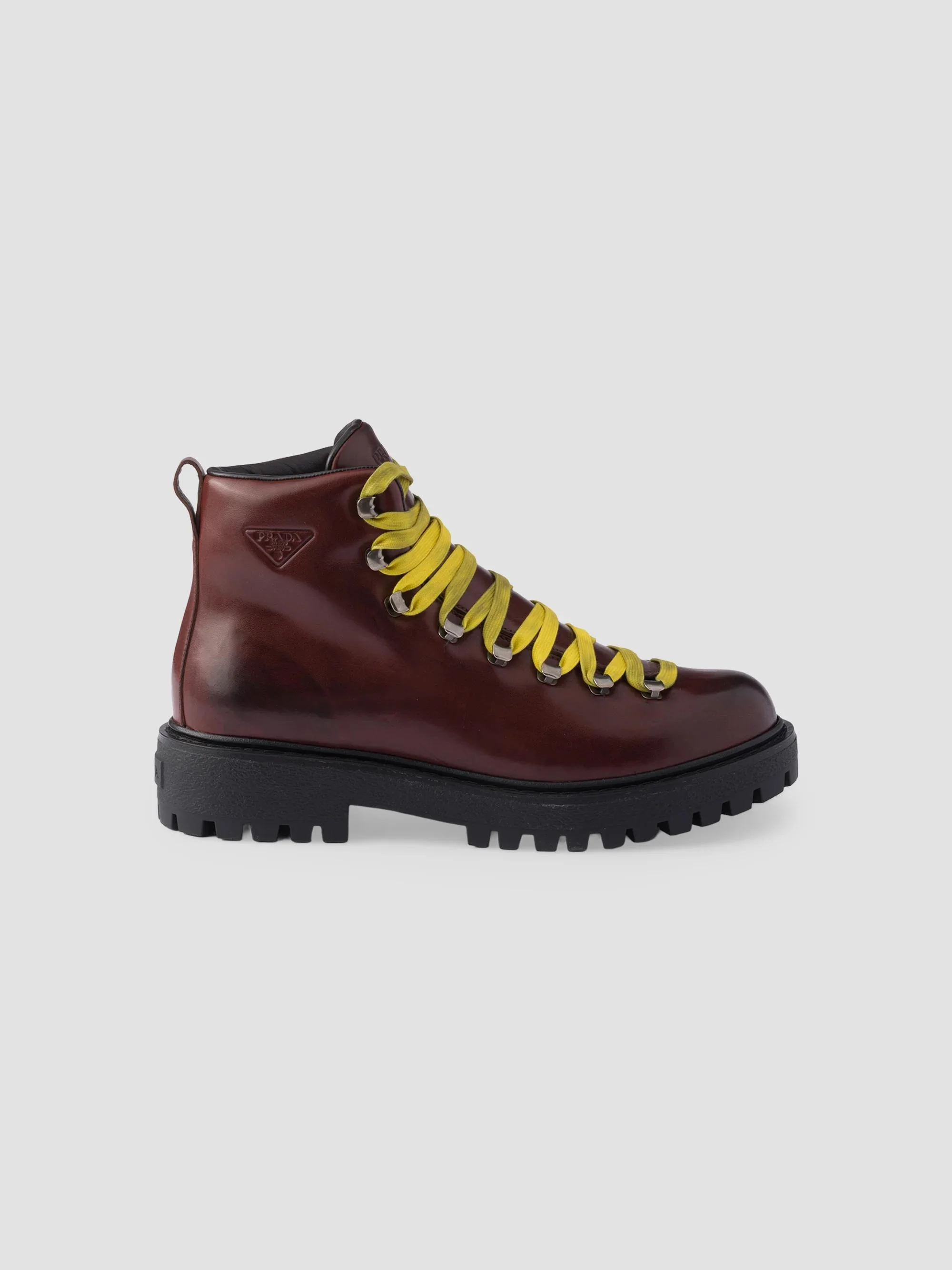 Men's Antiqued Leather Lace-Up Ankle Boots - Brown - 1